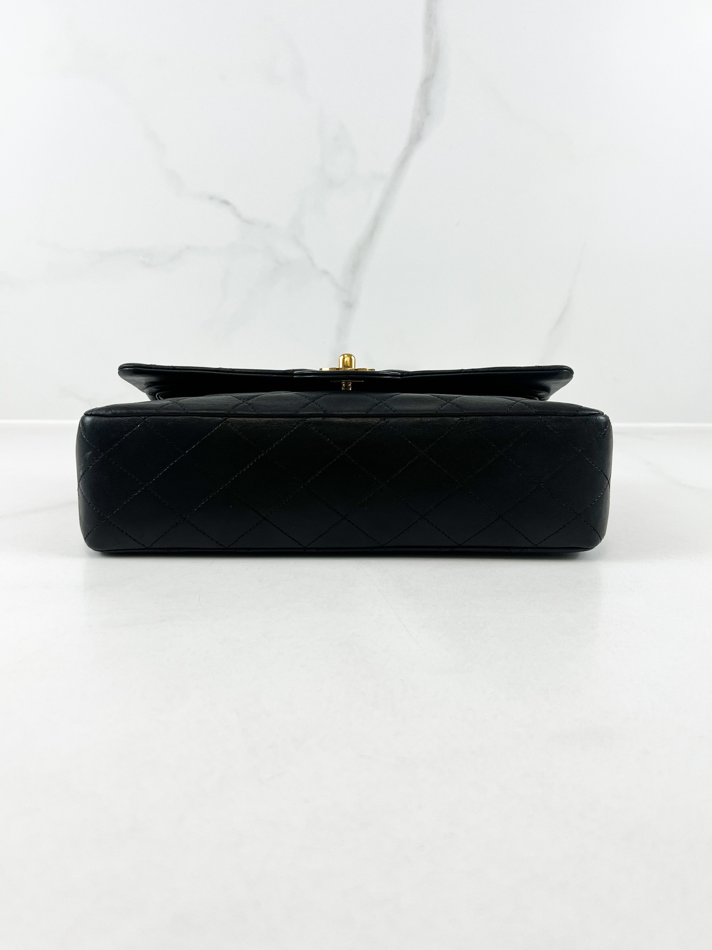 Chanel Black Vintage Medium Double Flap Classic in Calfskin