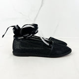 Christian Dior Black Mesh Polka Dot Espadrille Size 40