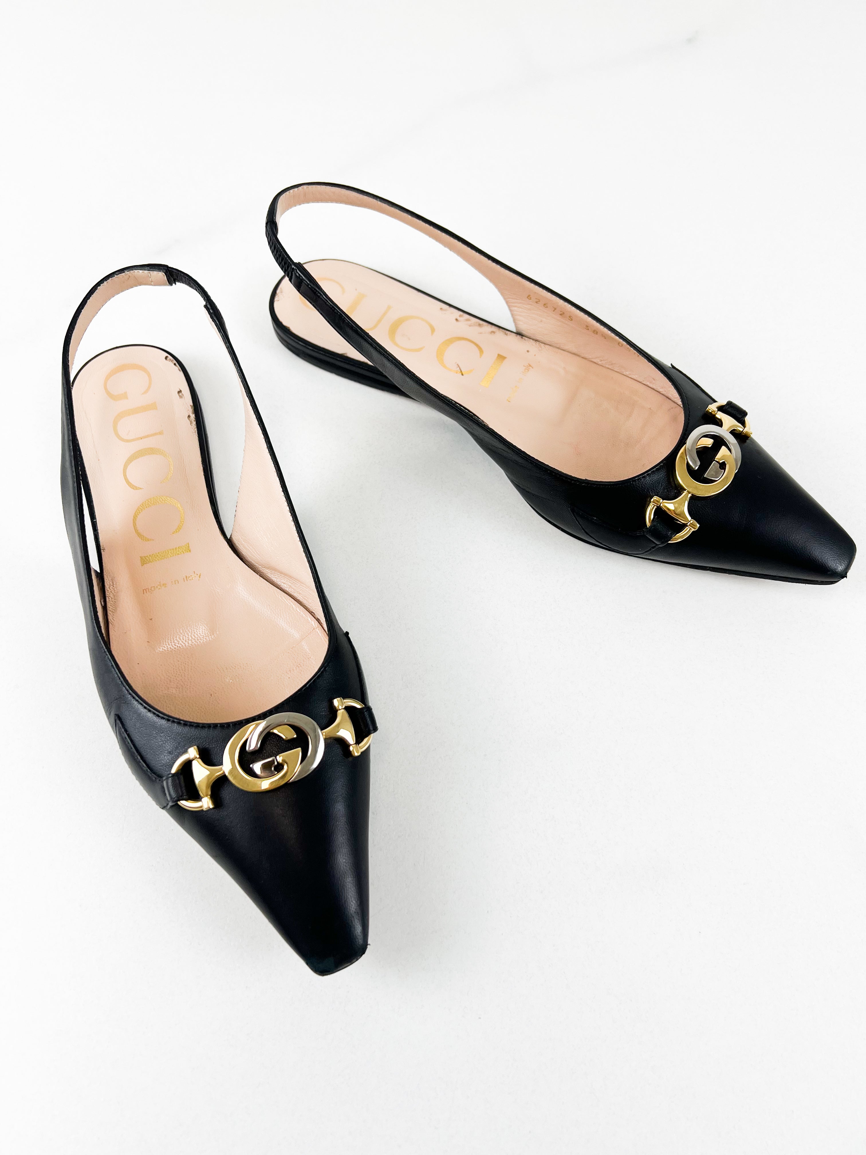 Gucci Zumi Interlocking GG Slingback Mule Size 38.5