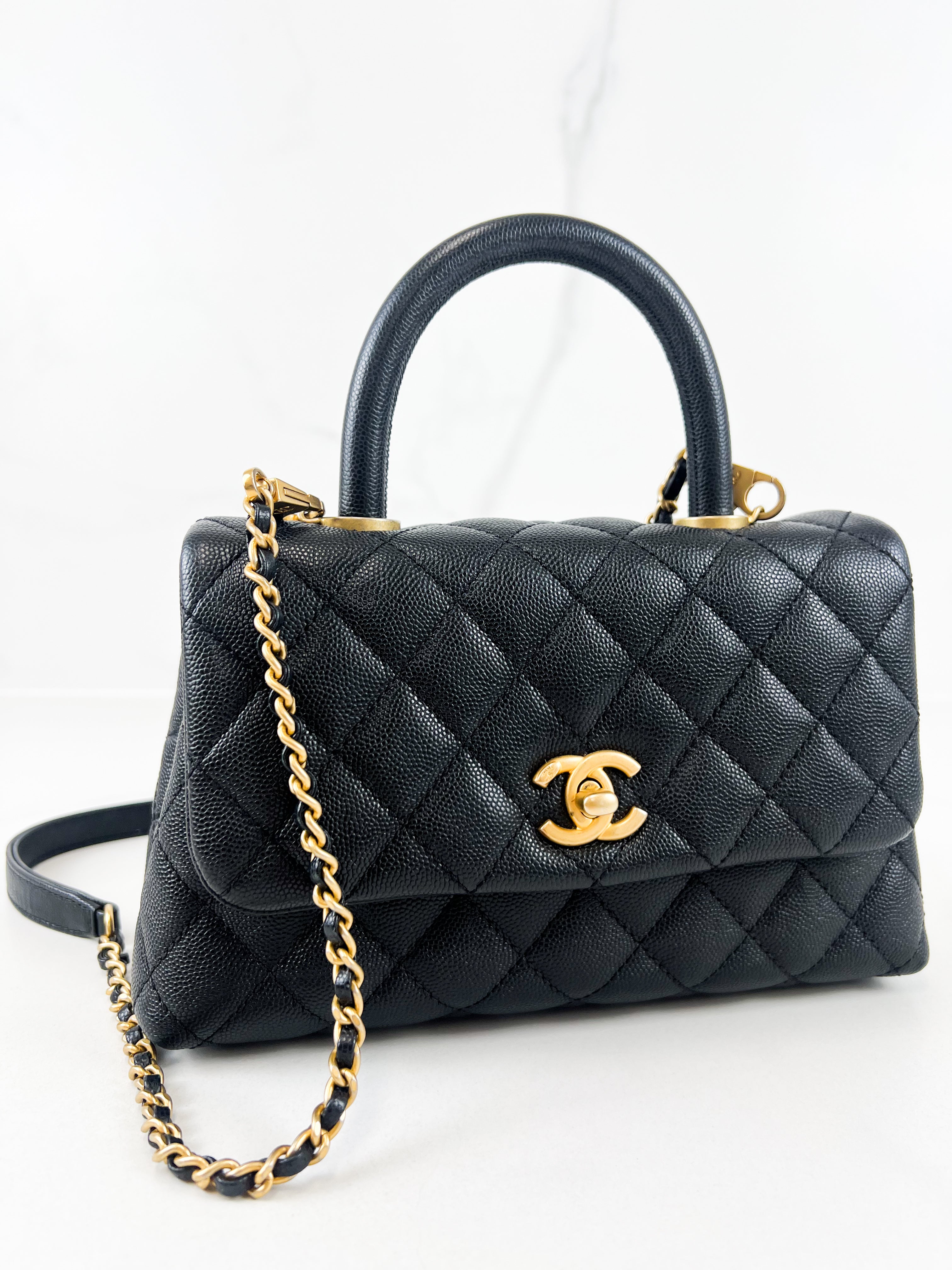 Chanel Small Black Caviar Coco Handle