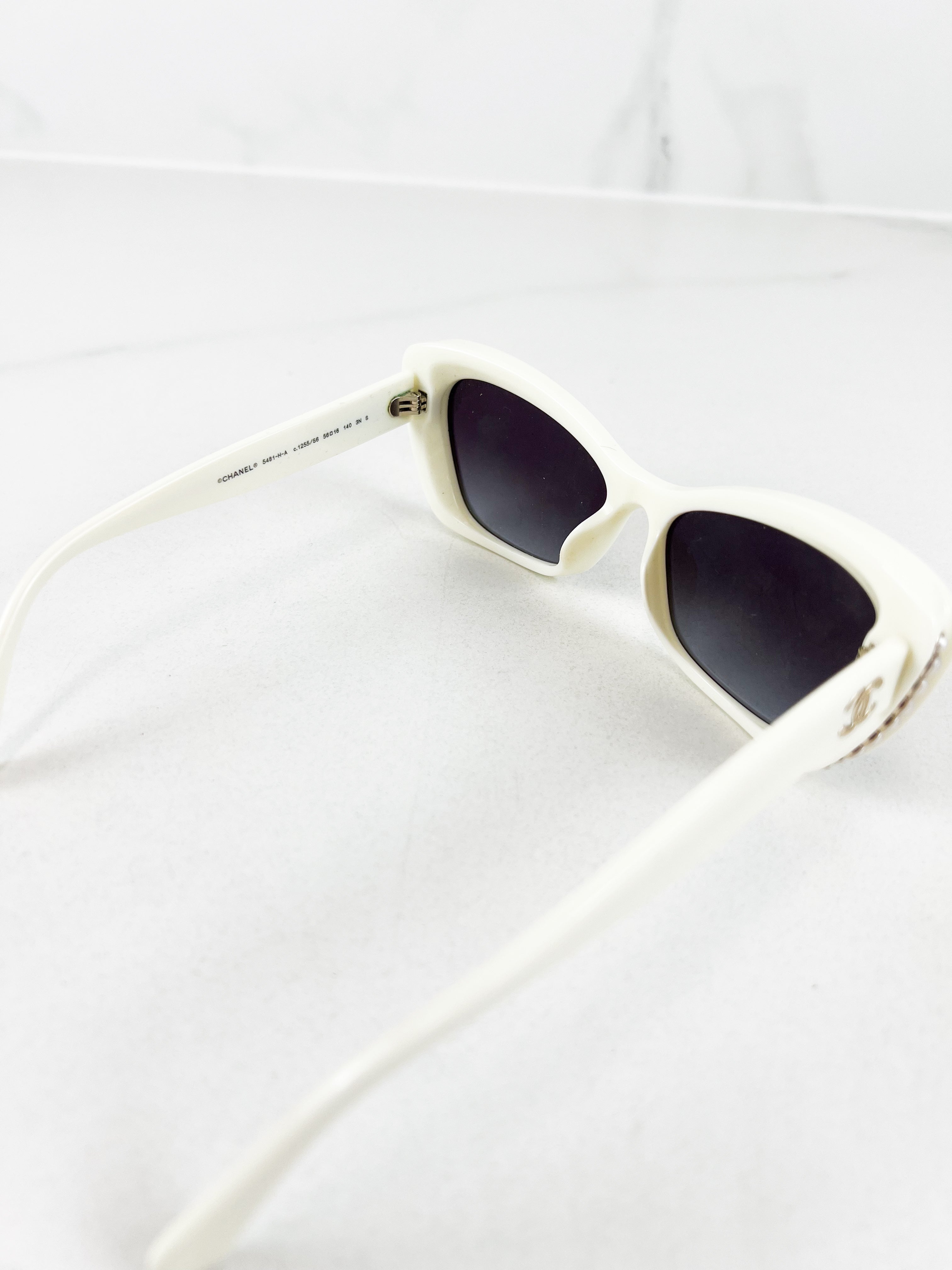 Chanel CC White Pearl Sunglasses
