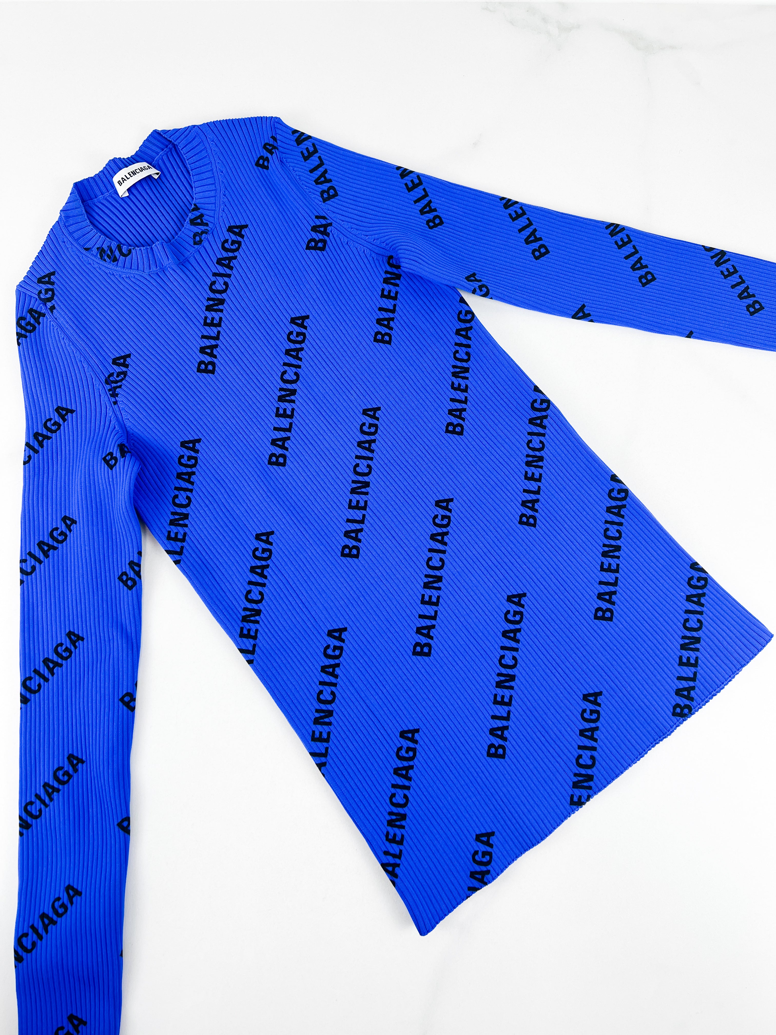 Balenciaga All Over Long Sleeve Top Size Medium