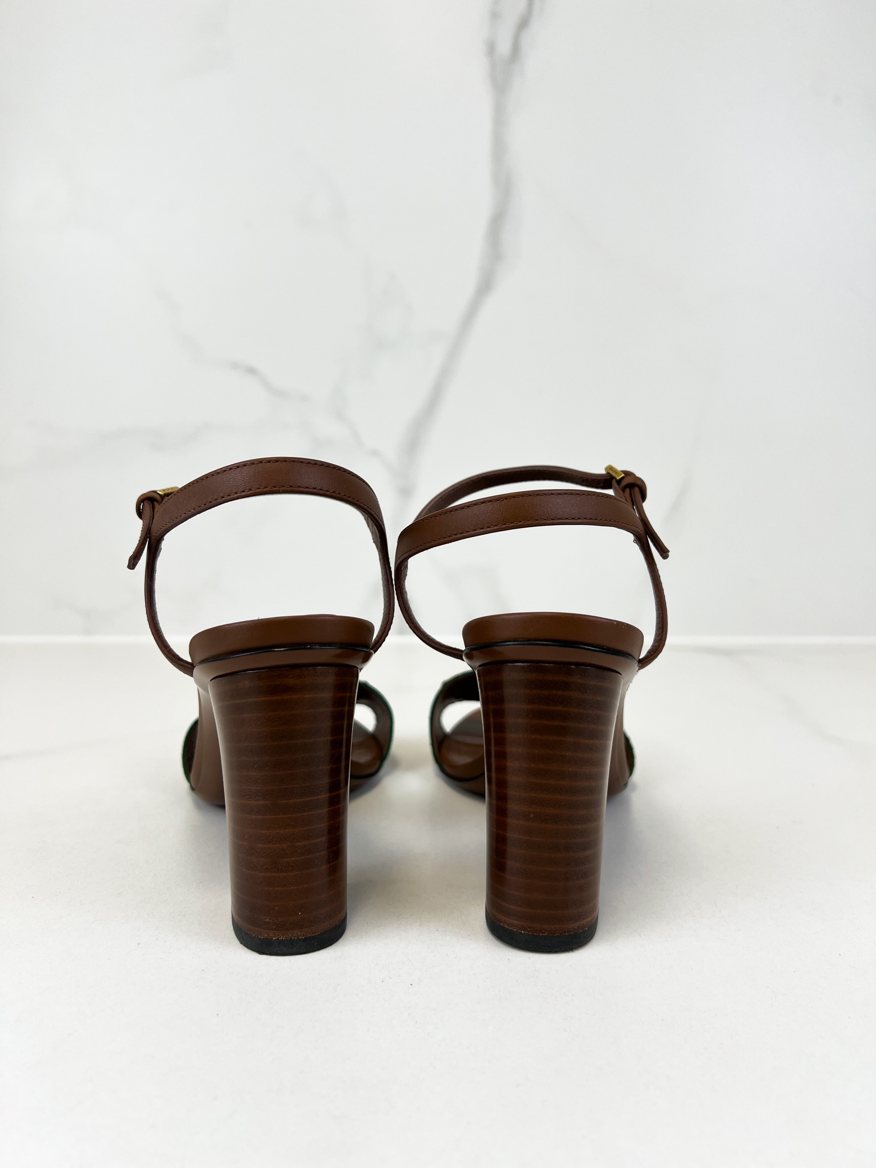 Gucci Horsebit Leather Heel Sandal 90mm Size 37