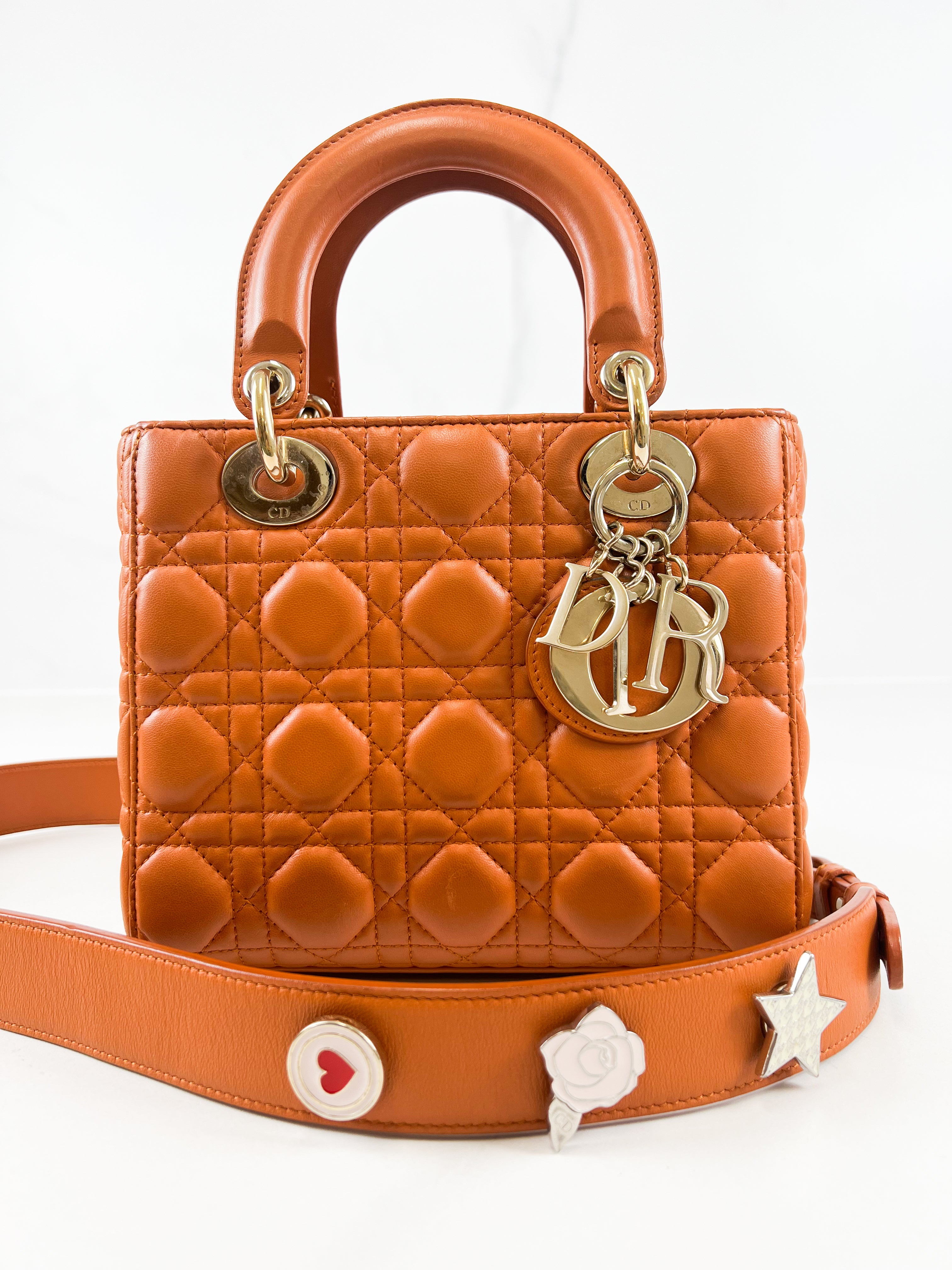 Christian Dior Small Lady Dior In Amber