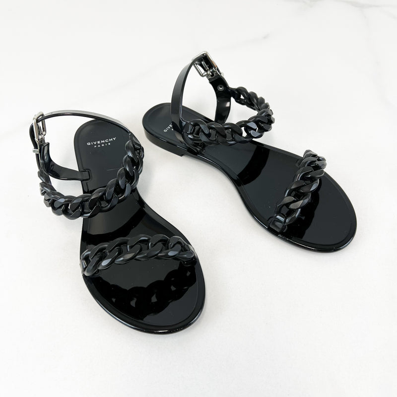 Givenchy Black Jelly Sandal Size 38
