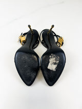 Tom Ford Leather Black Padlock Sandal Size 39