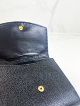 Chanel Black Decacoco Double Hook Bifold Wallet
