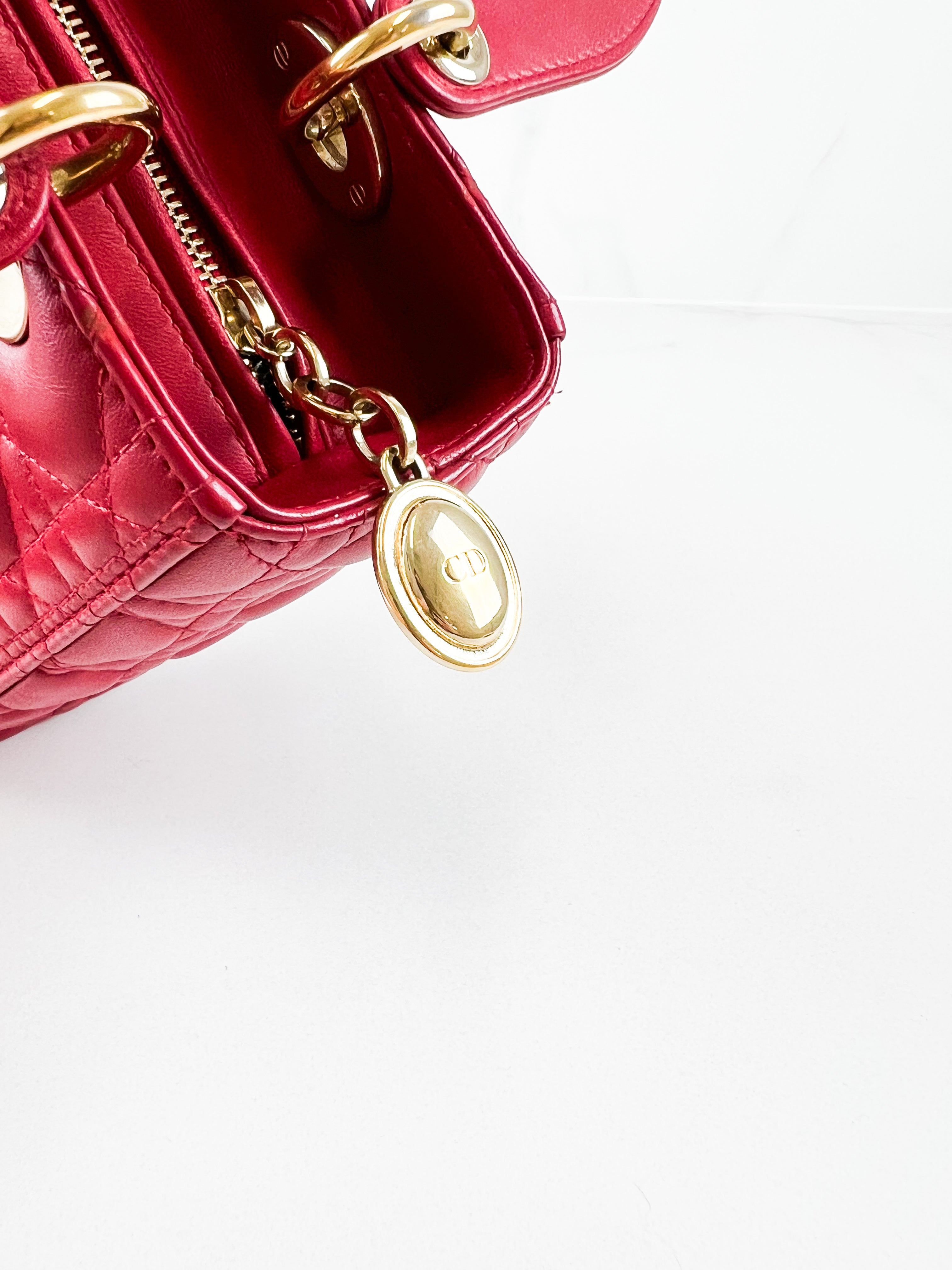 Christian Dior Red Medium Lady Dior