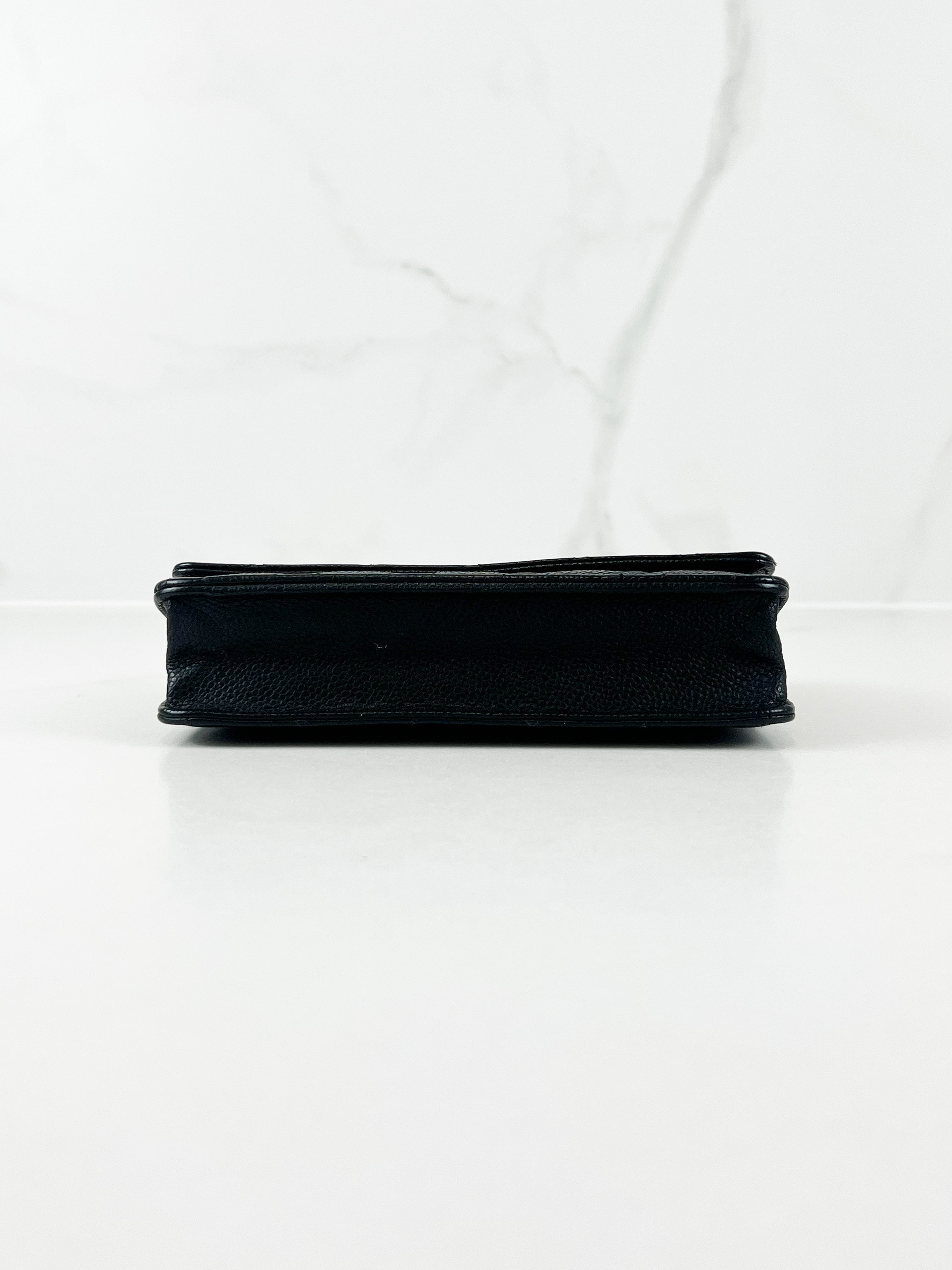 Chanel Black Classic Caviar CC WOC with GHW
