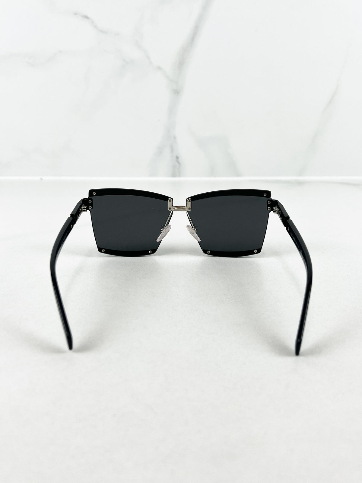 Prada Black Rectangular Cat-Eye Sunglasses PR 61XS