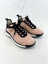Chanel CC Pink & Black Sneaker Size 38.5