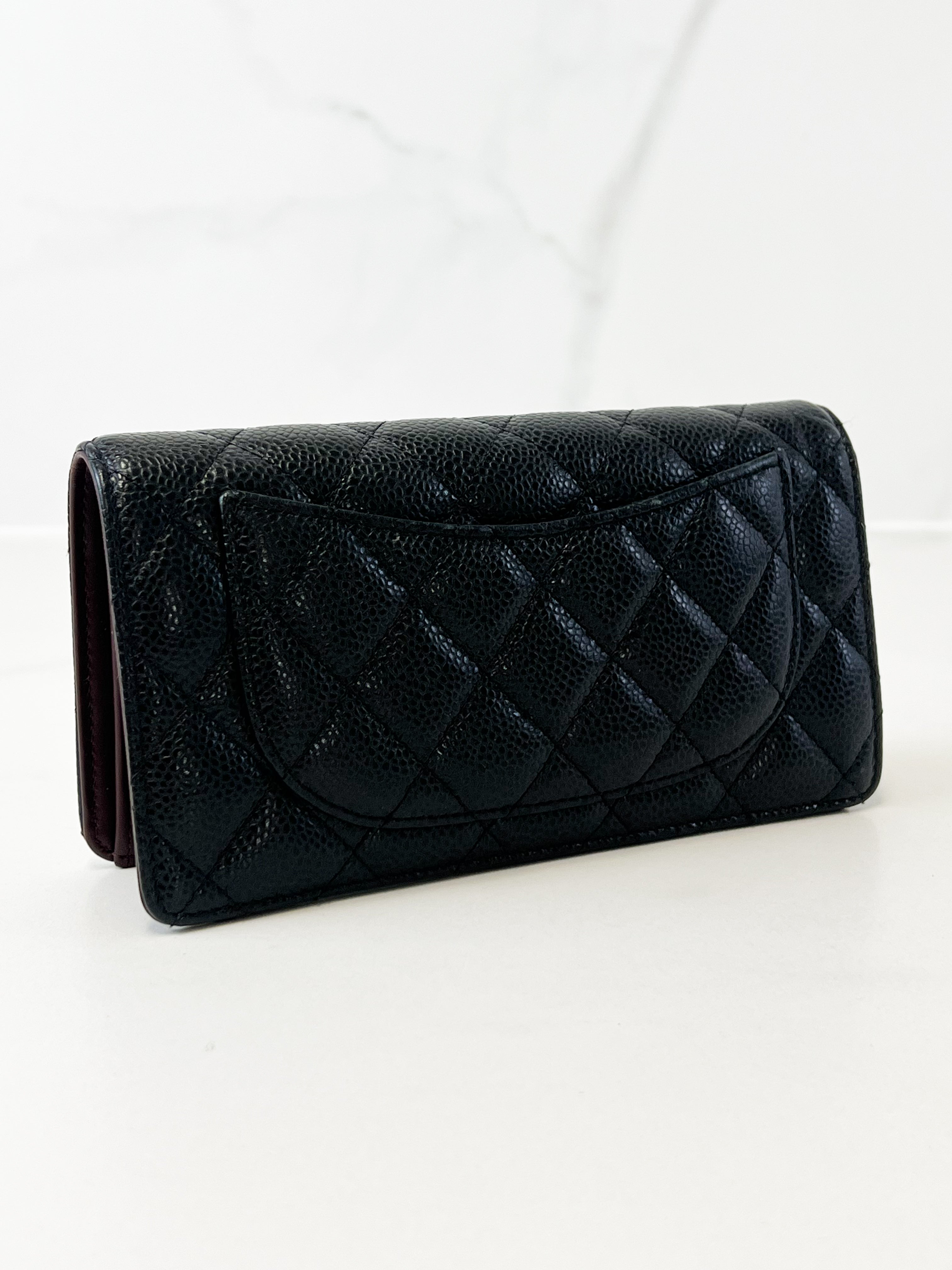 Chanel Caviar Black CC Bi-Fold Wallet SHW