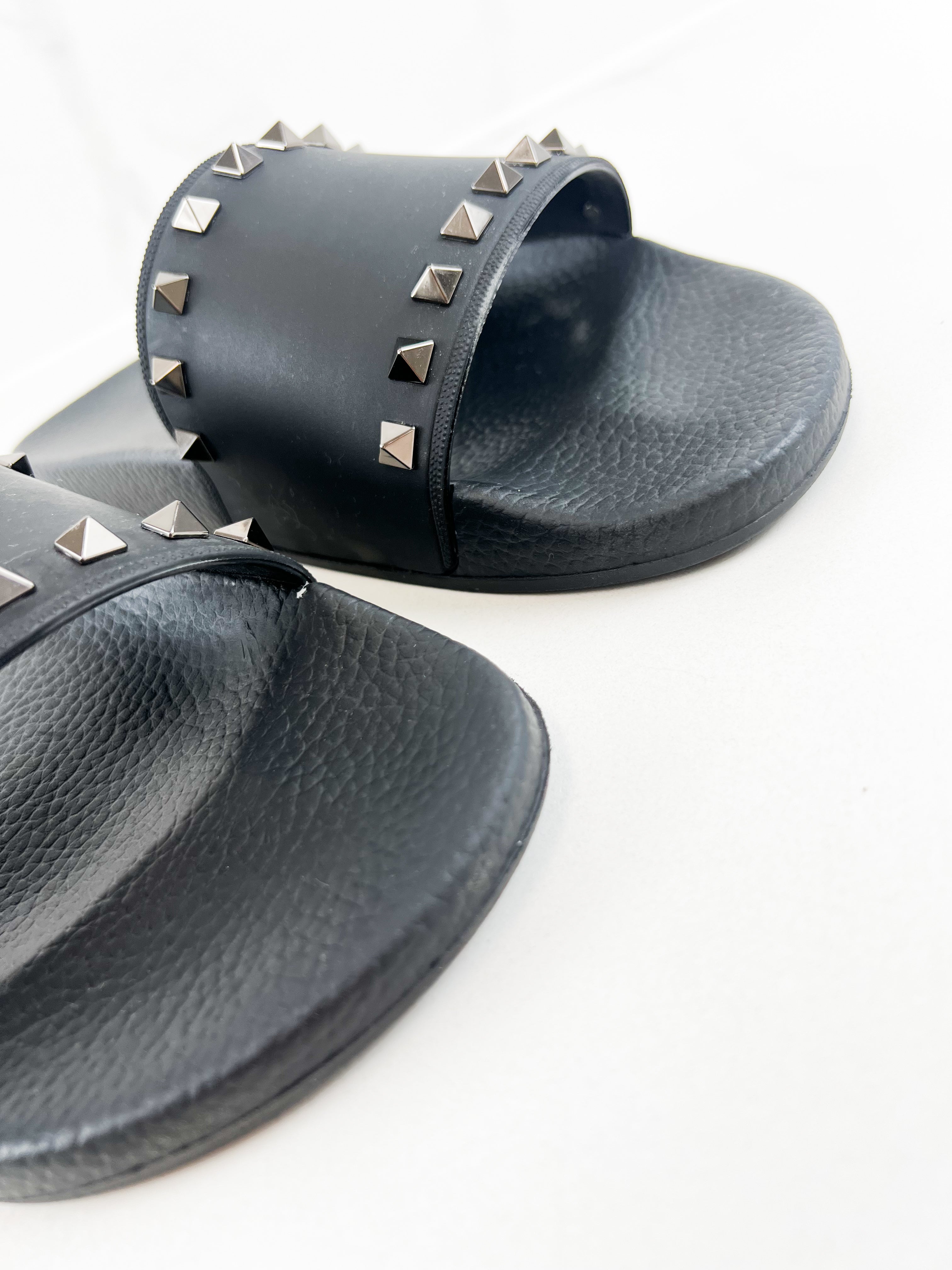 Valentino Men Rockstud Slides Size 42