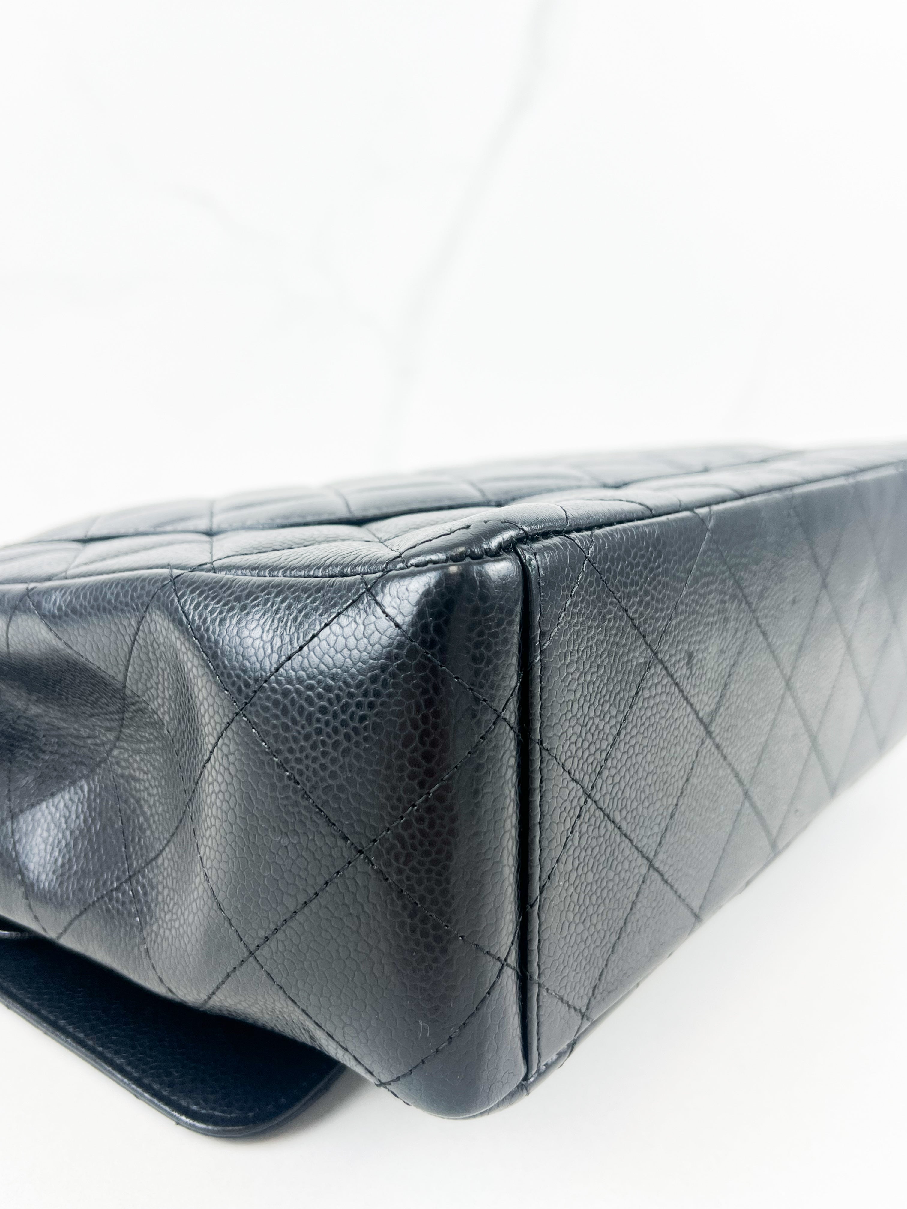 Chanel Jumbo Black Classic Double Flap Caviar Shoulder Bag