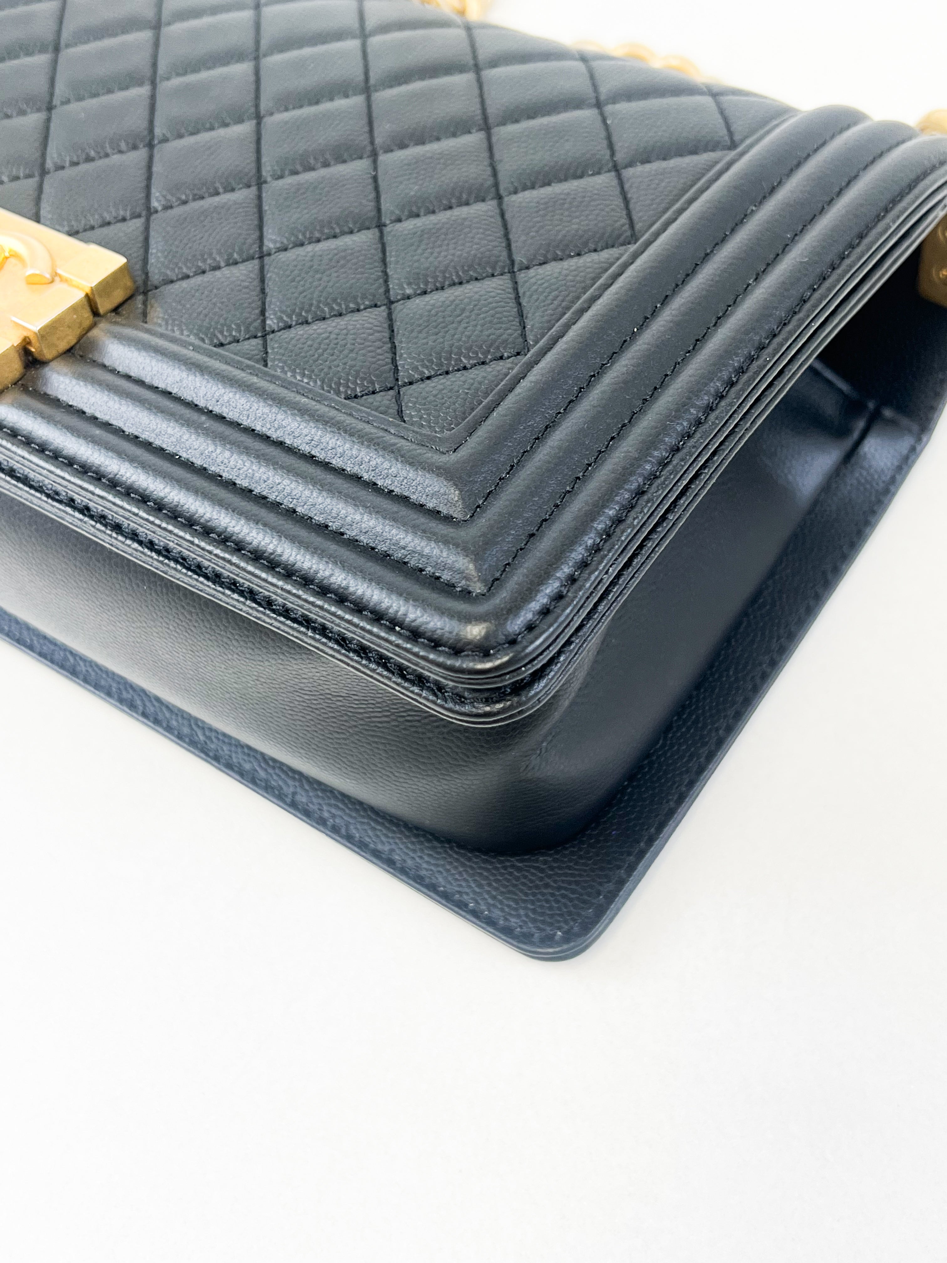 Chanel Black Old Medium Caviar Boy Bag GHW