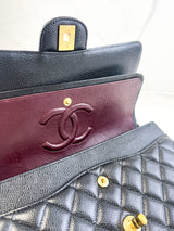 Chanel CC Medium Caviar Black Classic Double Flap Shoulder Bag