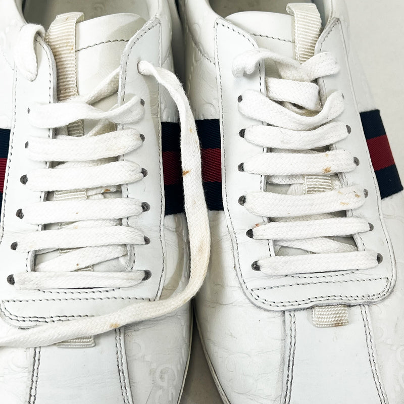 Gucci White GG Guccissima Sneaker Size 38