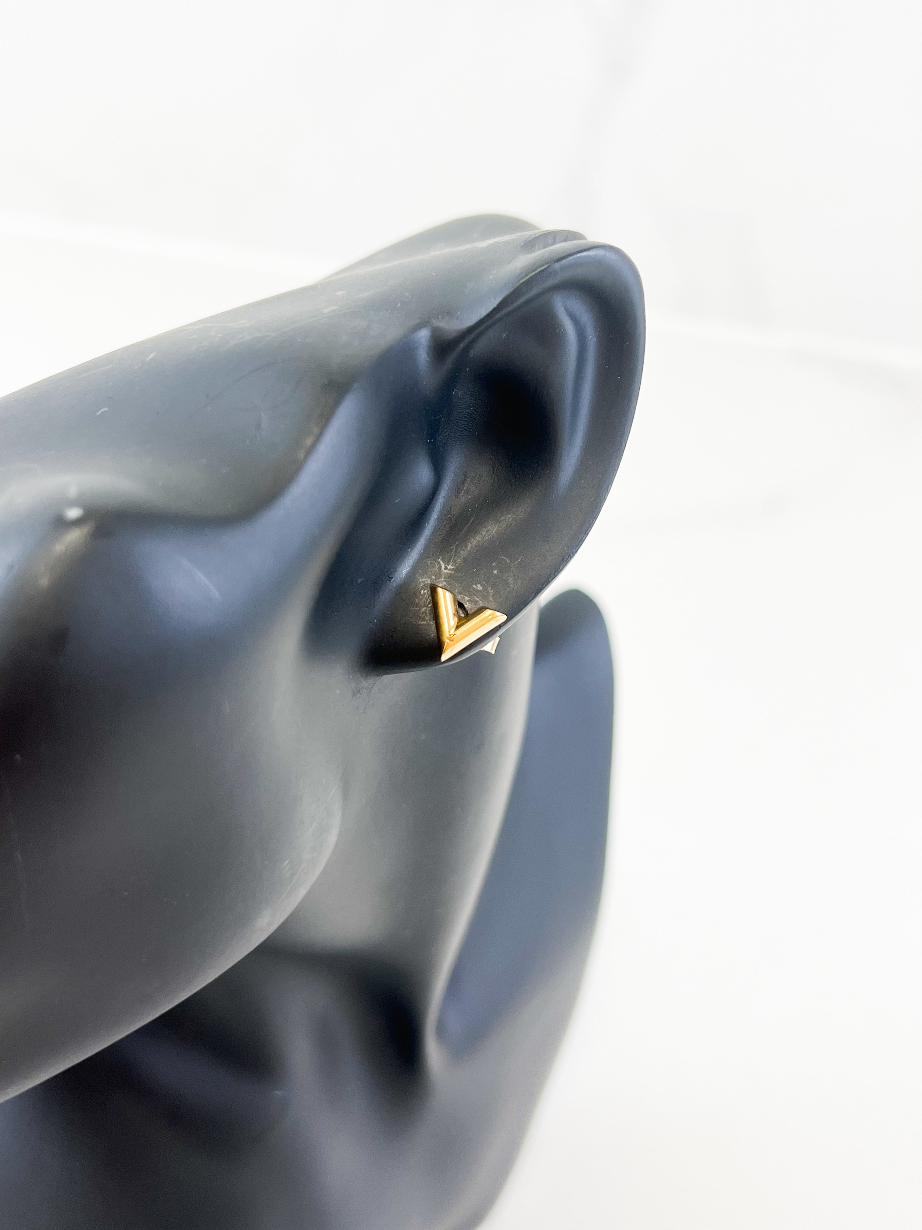 Louis Vuitton Gold Essential V Stud Earrings