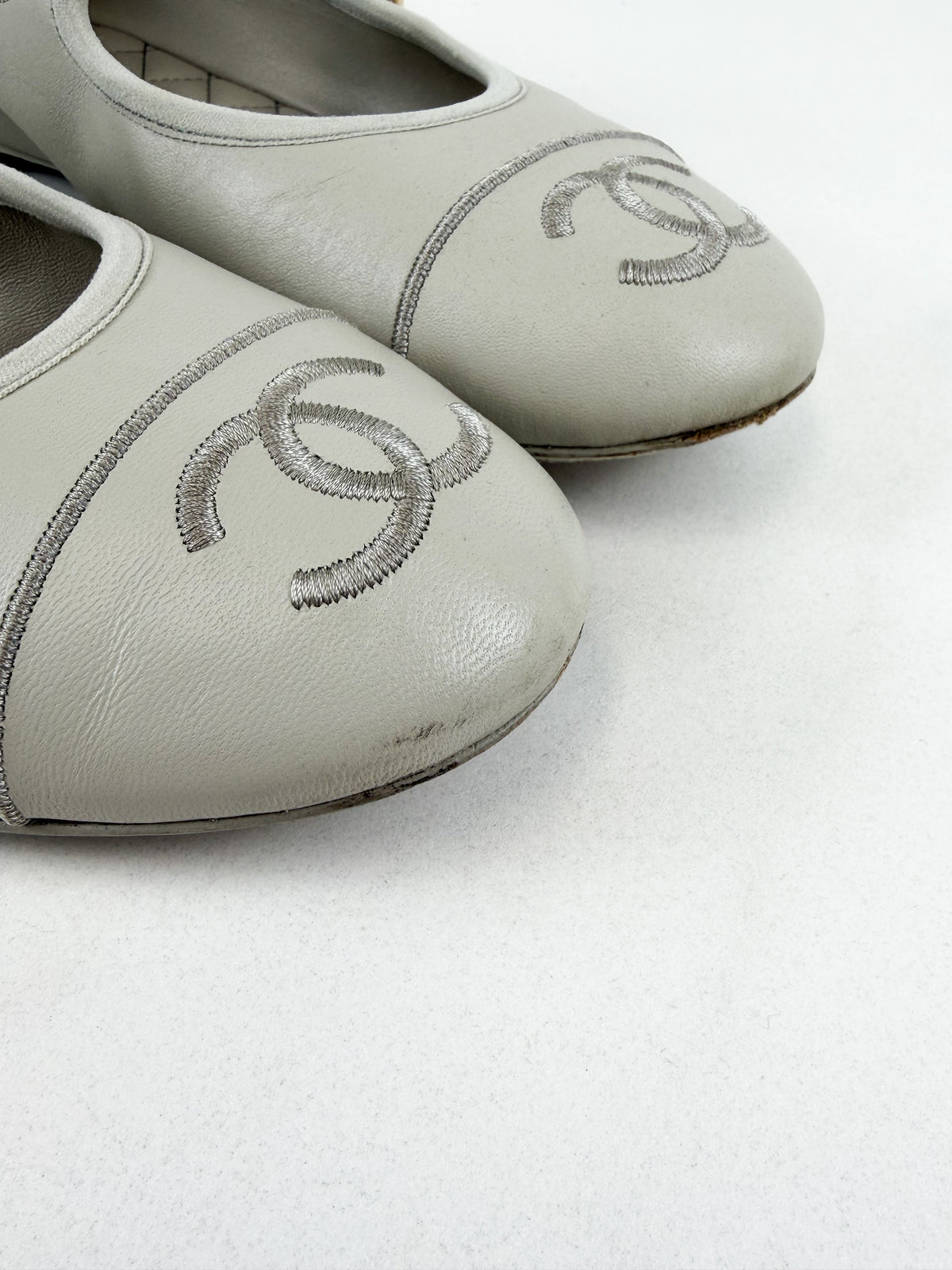 Chanel Lambskin Mary Jane Flats Size 37.5