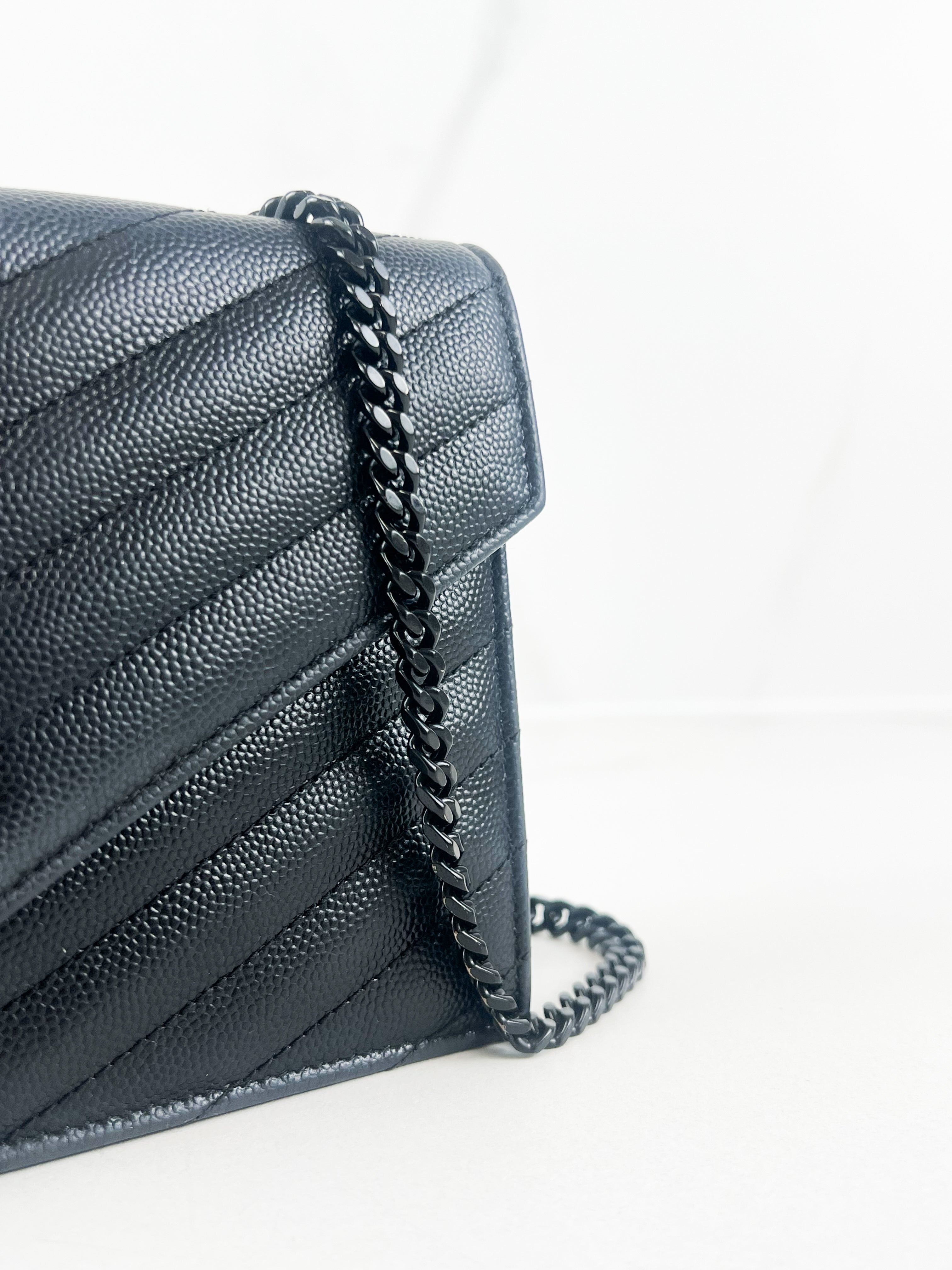 Saint Laurent Black Cassandre Envelope WOC
