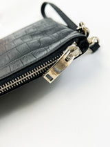 Saint Laurent Croc Pouch with SHW