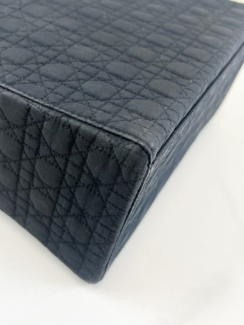 Christian Dior Vintage Black Lady Dior with Gold Hardware