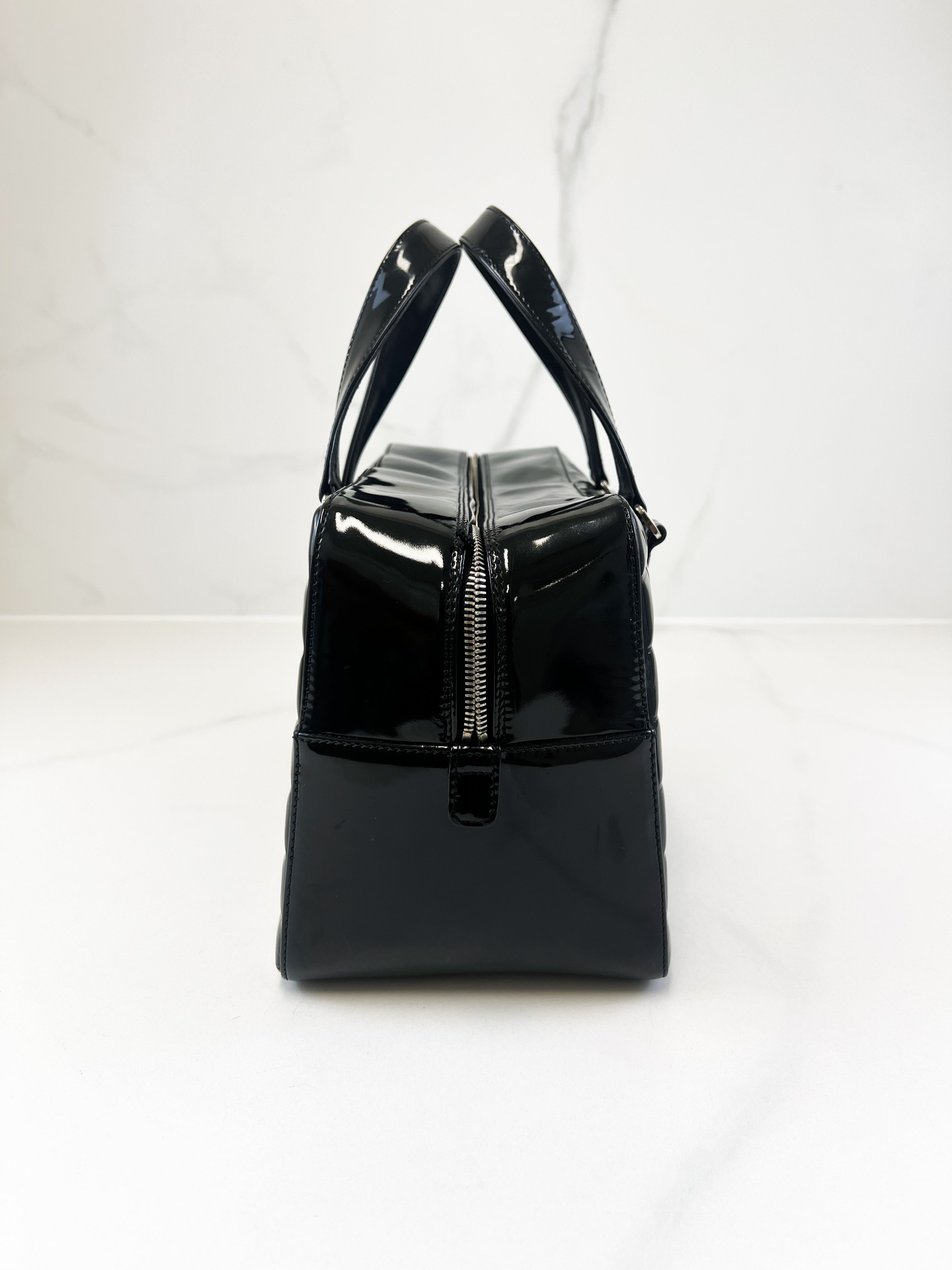 Chanel Black Patent Bowling Bag