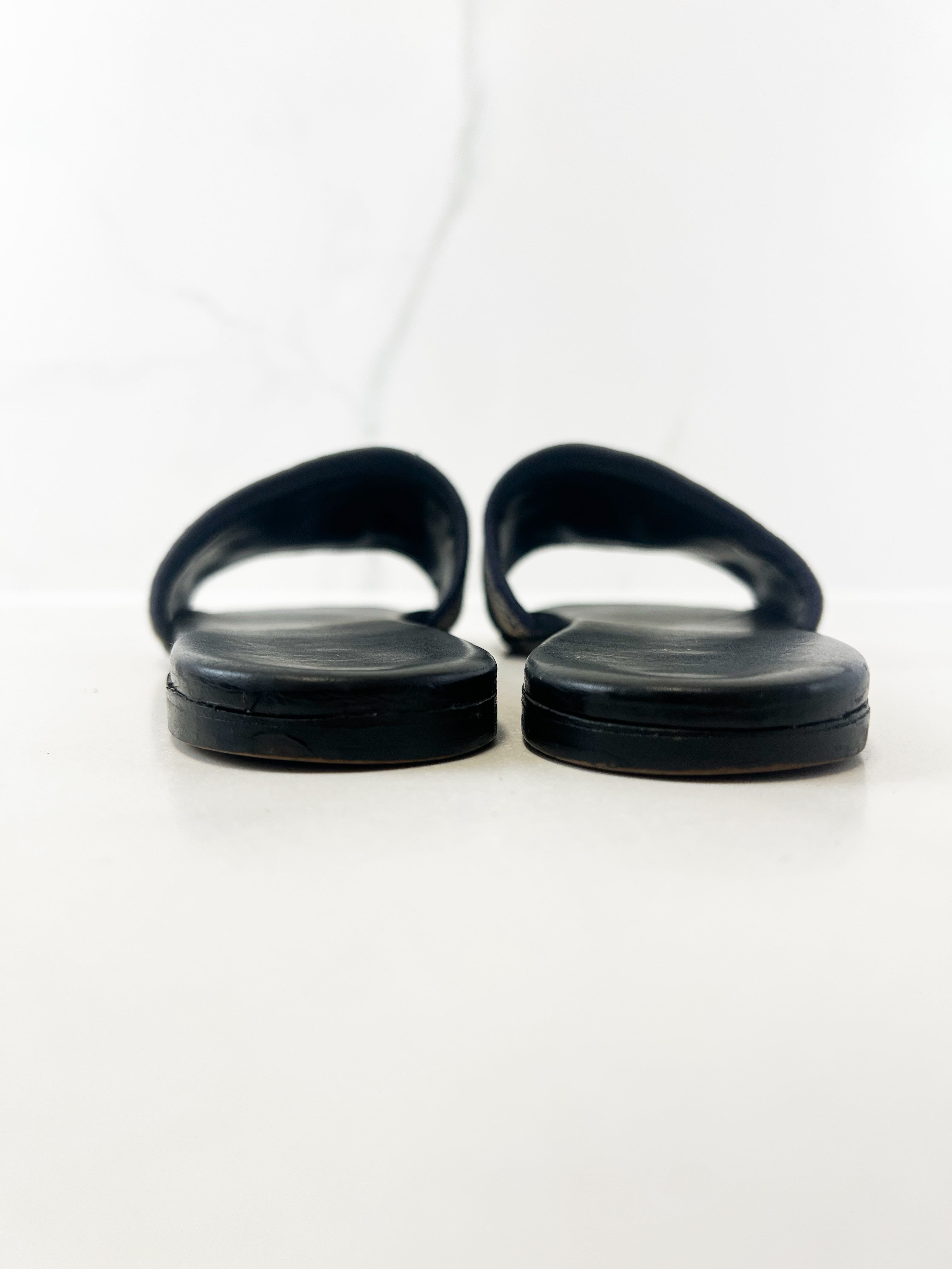 Christian Dior Navy Dway Slides Size 39