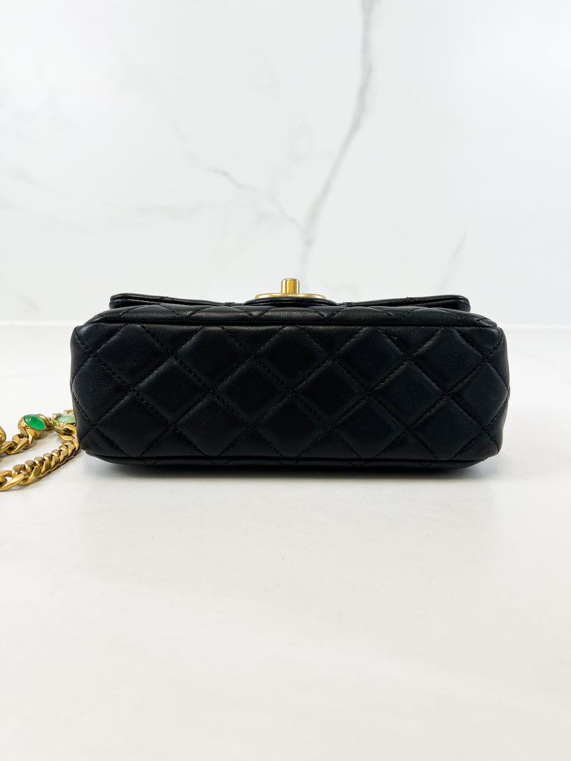 Chanel CC Mini Black Lambskin Rectanglular Flap