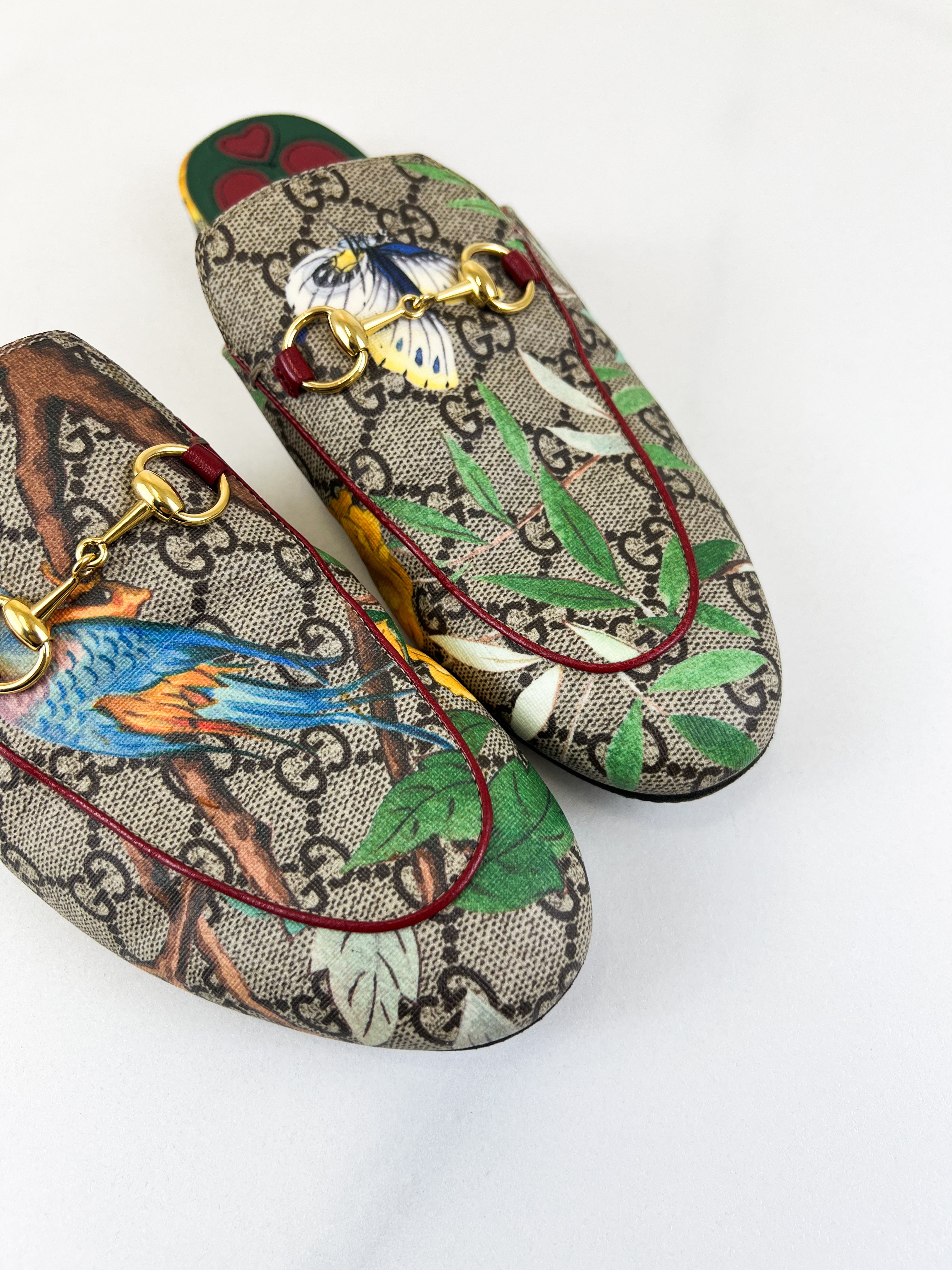 Gucci Canvas Princetown Slipper Size 37.5