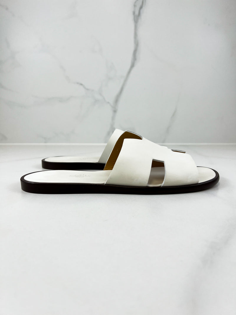 Hermes White Izmir Sandal Size 43