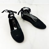 Christian Dior Black Mesh Polka Dot Espadrille Size 40