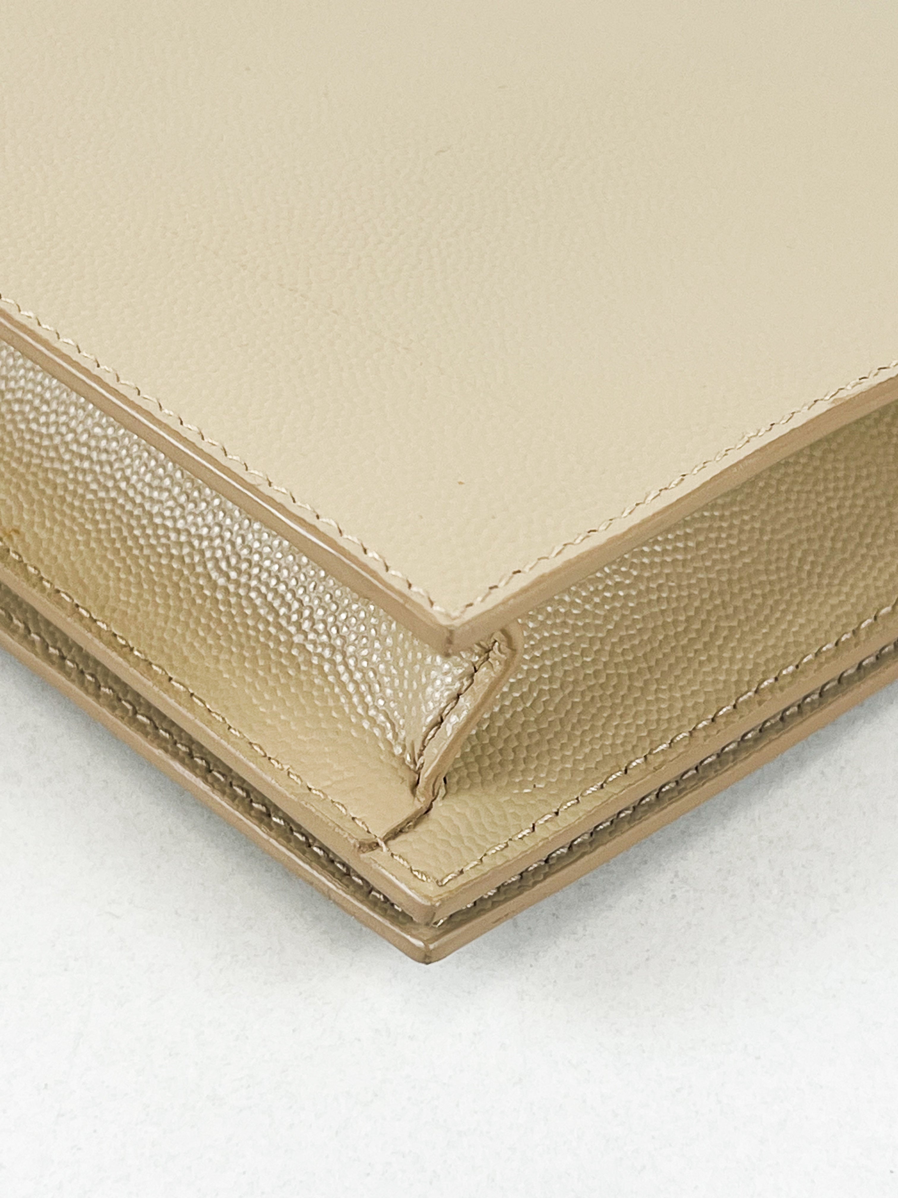 Saint Laurent Cream Clutch GHW