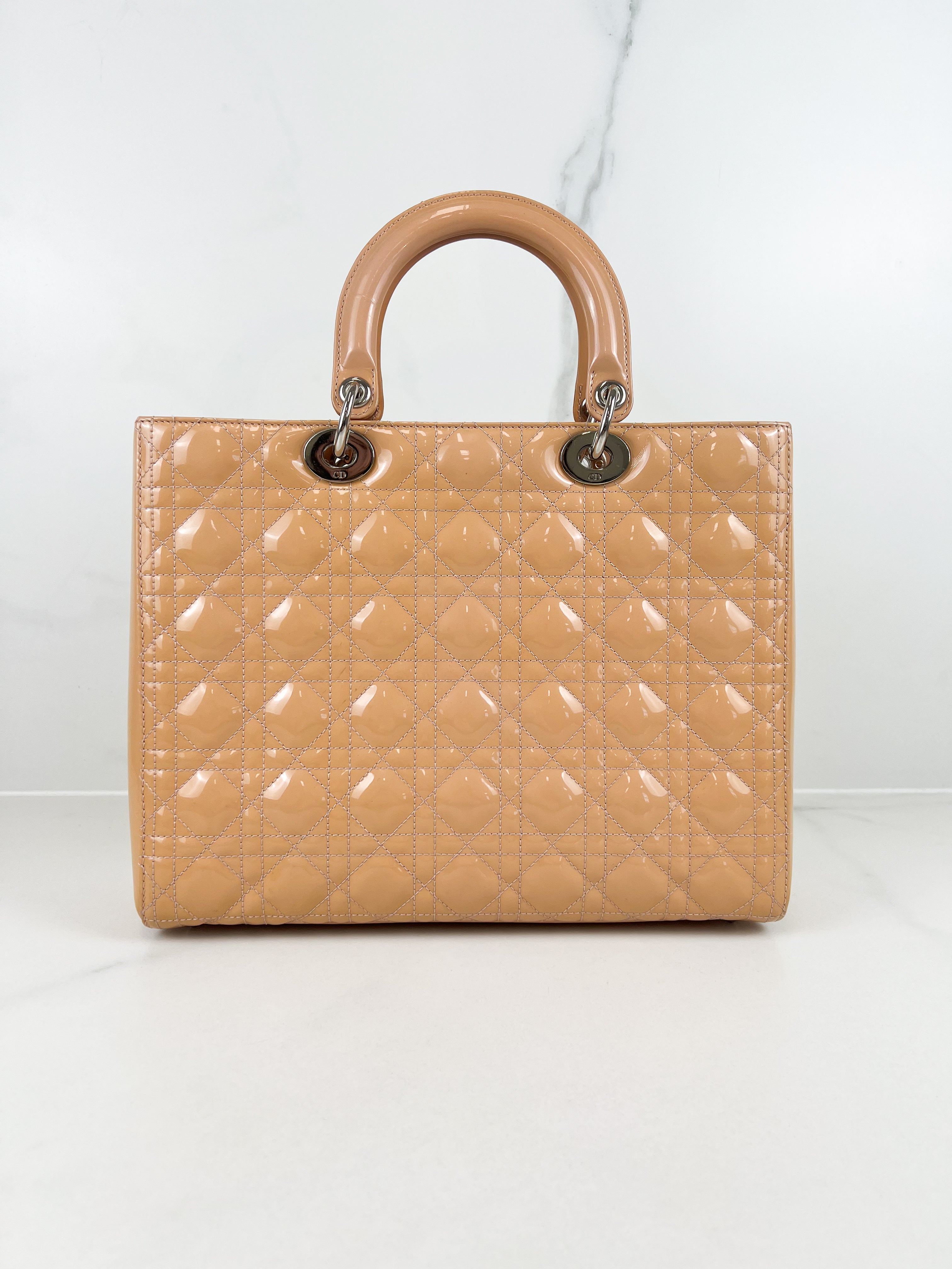 Christian Dior Peach Vintage Lady Dior with Gold Hardware