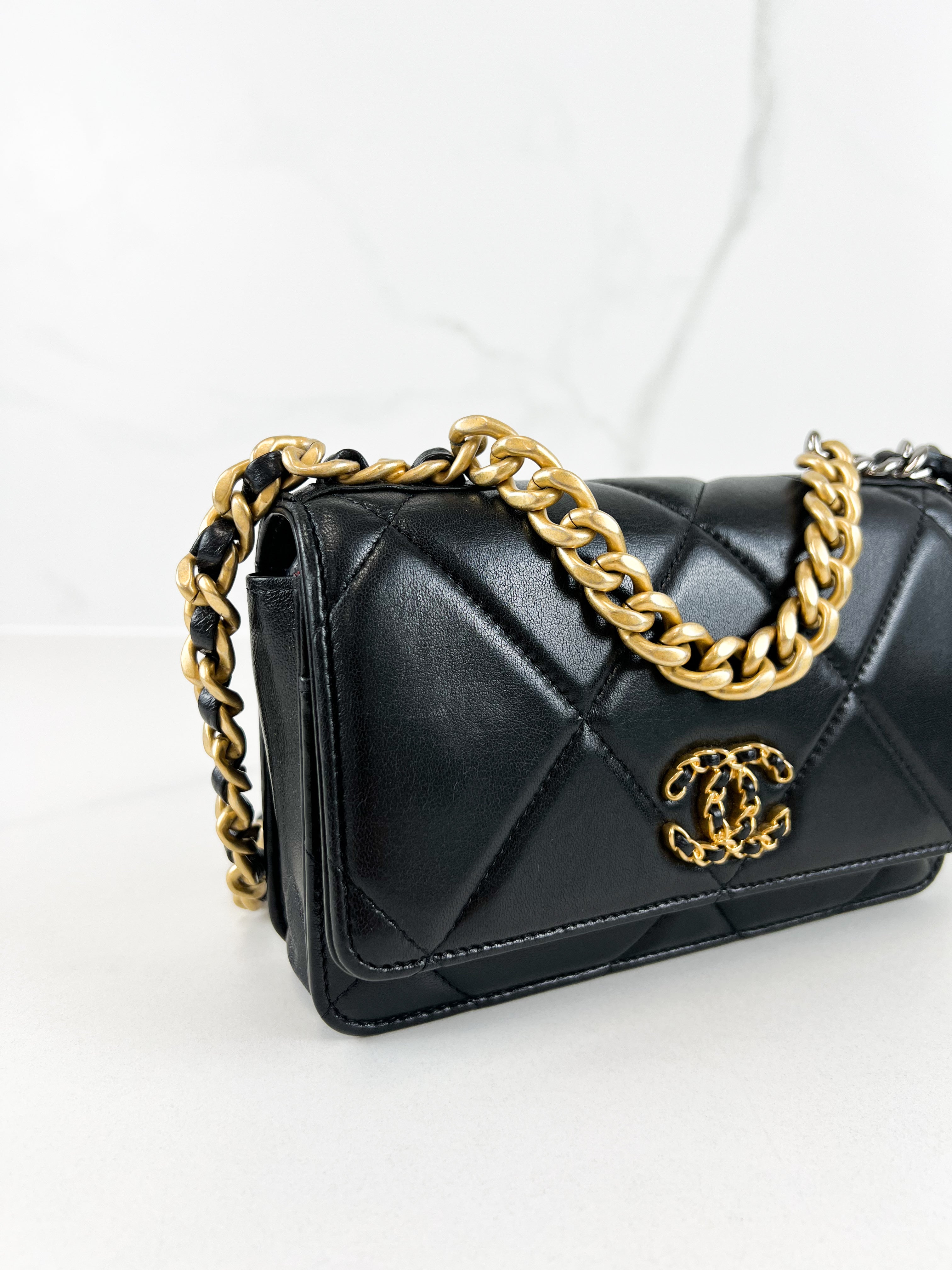 Chanel 19 Wallet on Chain WOC in Lambskin Leather