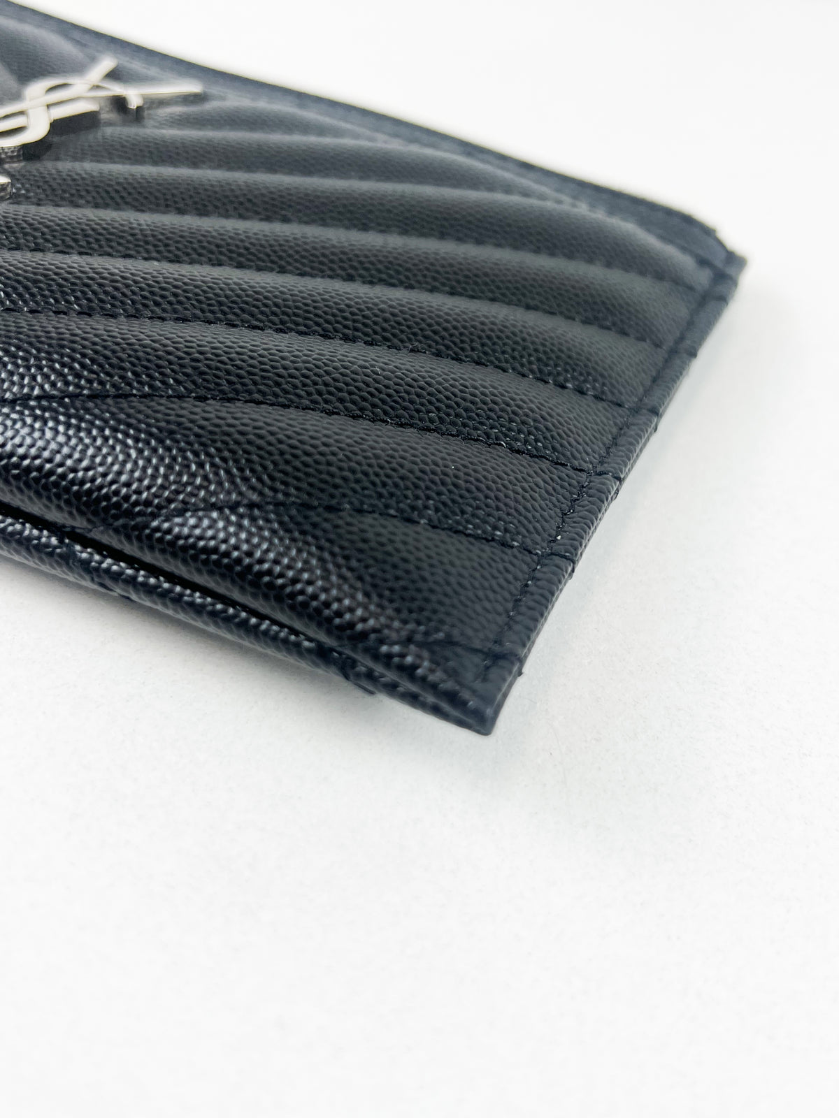 Saint Laurent Cassandre Metelasse Pouch in Grain De Poudre Leather with SHW