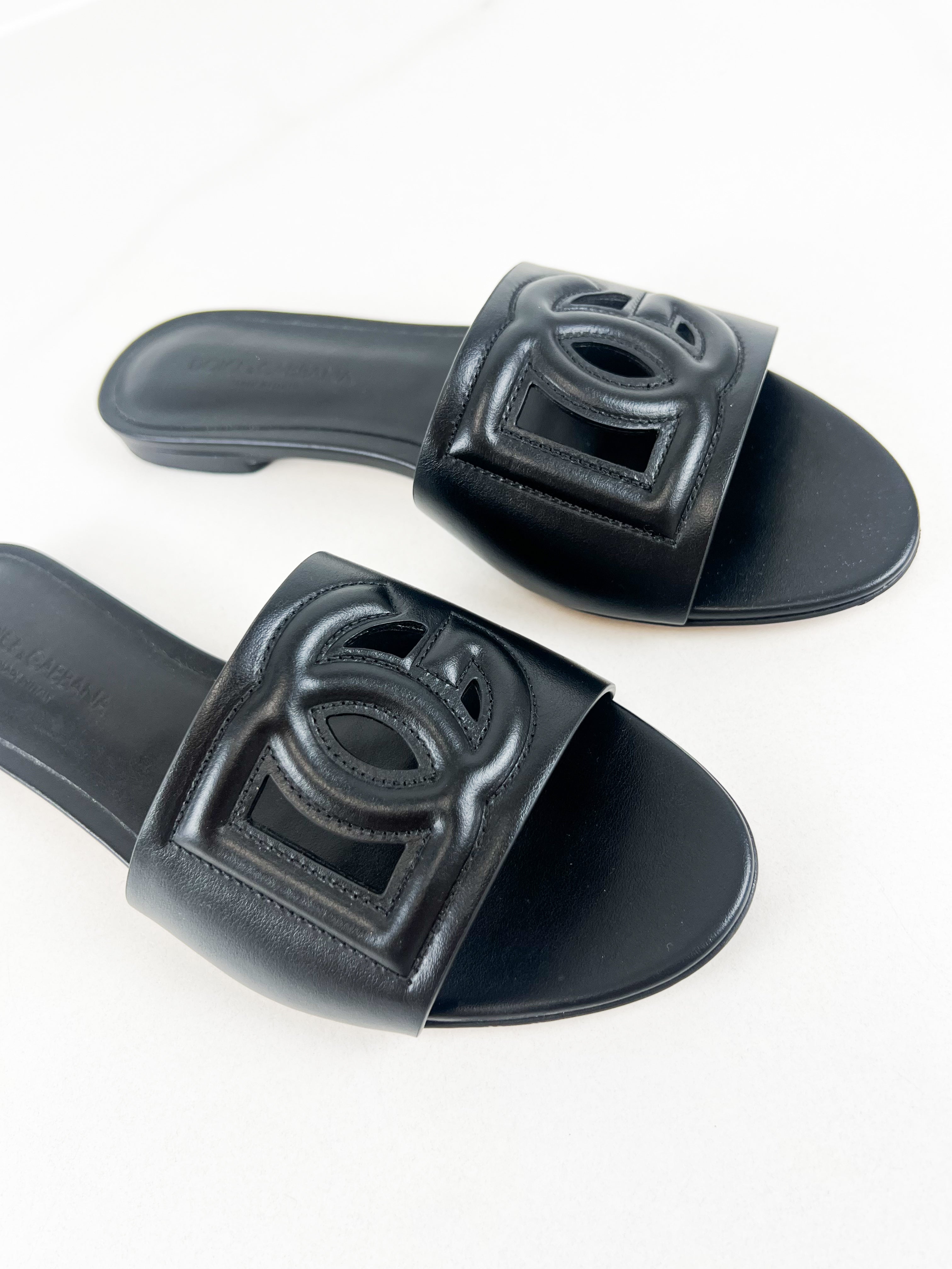 Dolce & Gabbana Slides with DG Logo Cut-Out Size 37