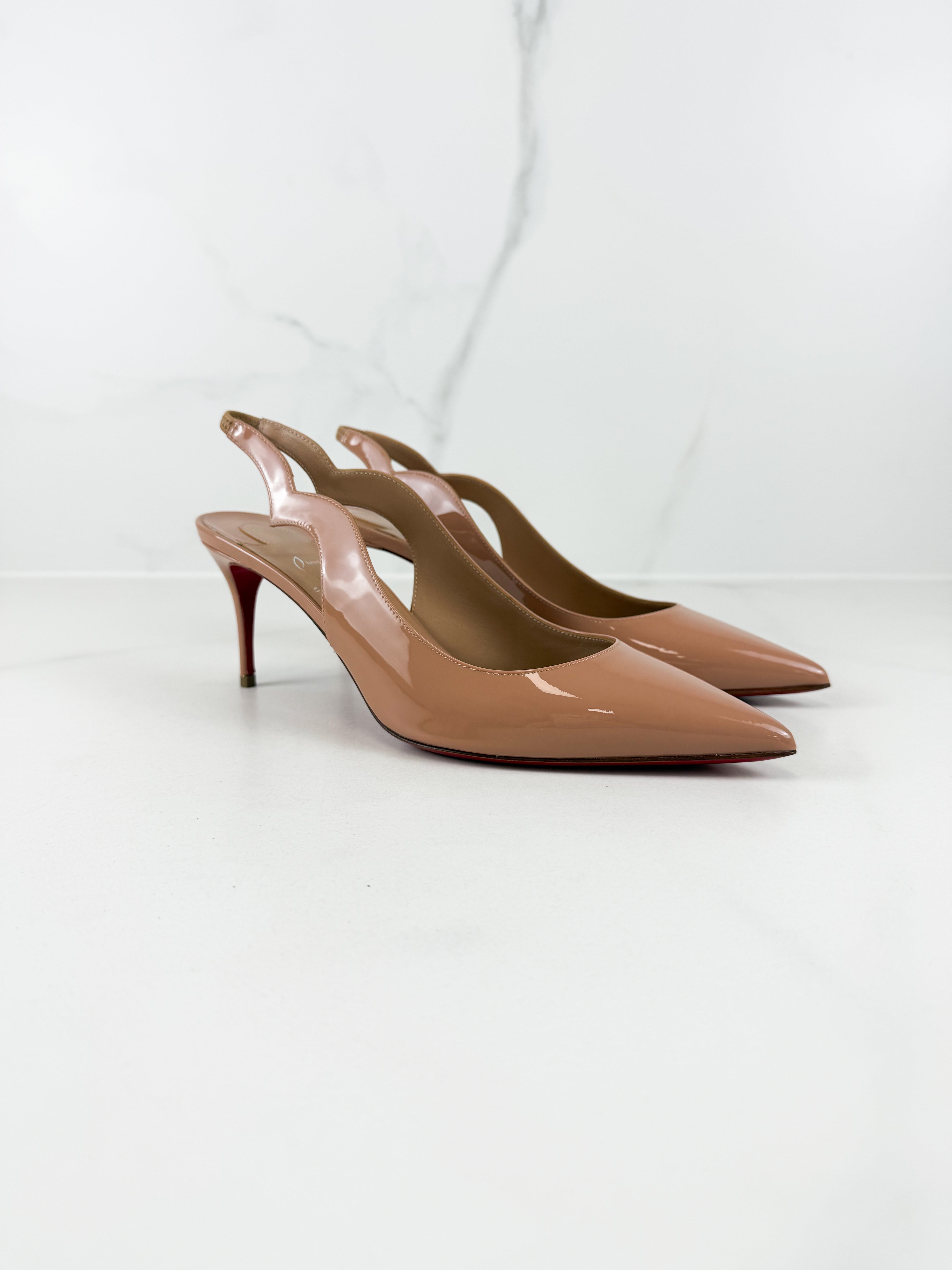 Christian Louboutin Beige Hot Chick Sling Back 70mm Size 40
