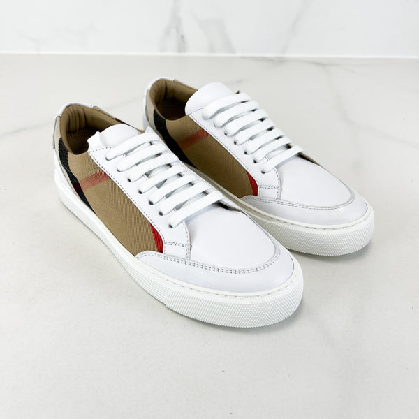Burberry House Check Leather Trim Sneaker Size 36