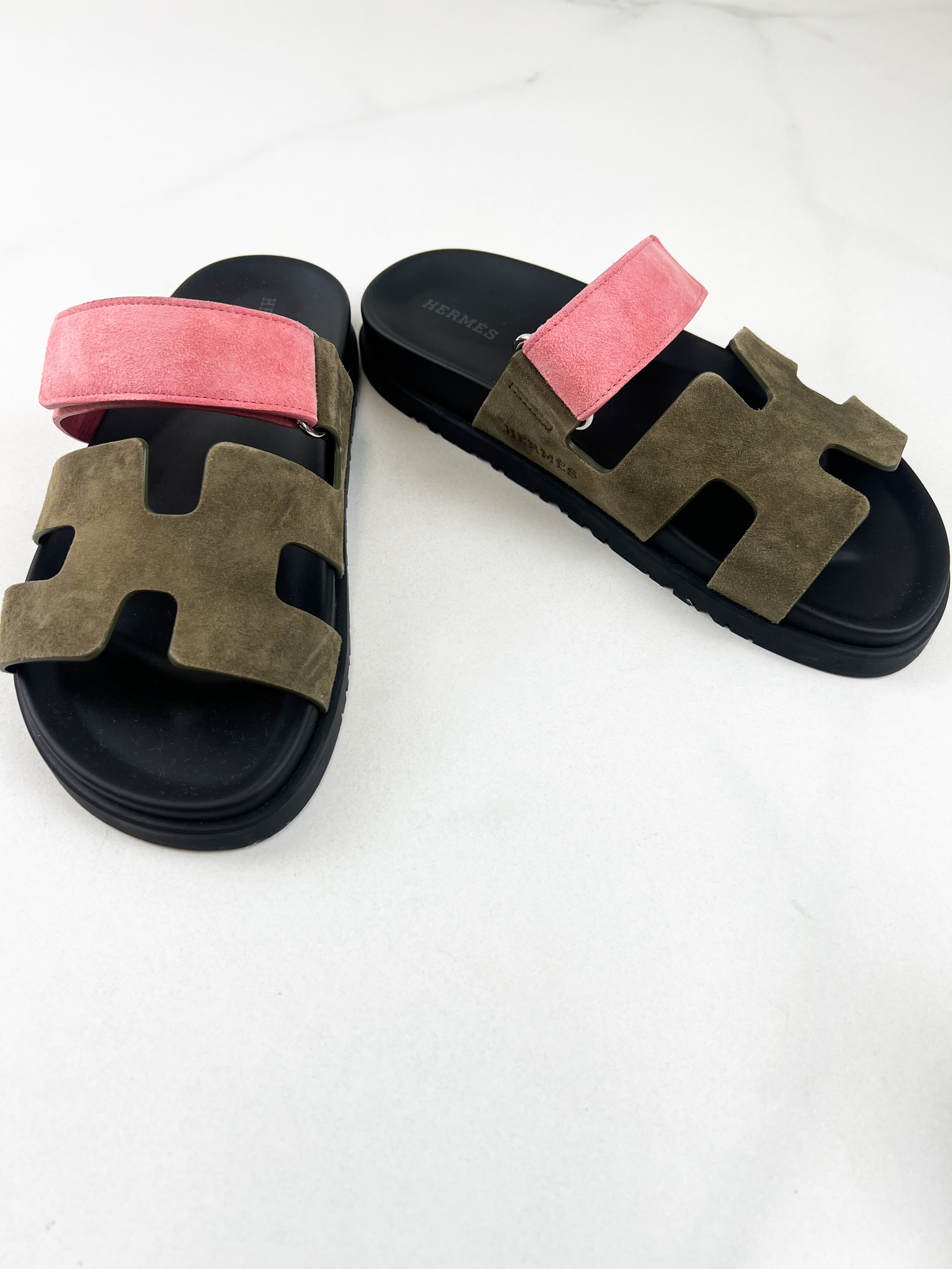 Hermes Chypre Sandals in Toundra Rose Size 37