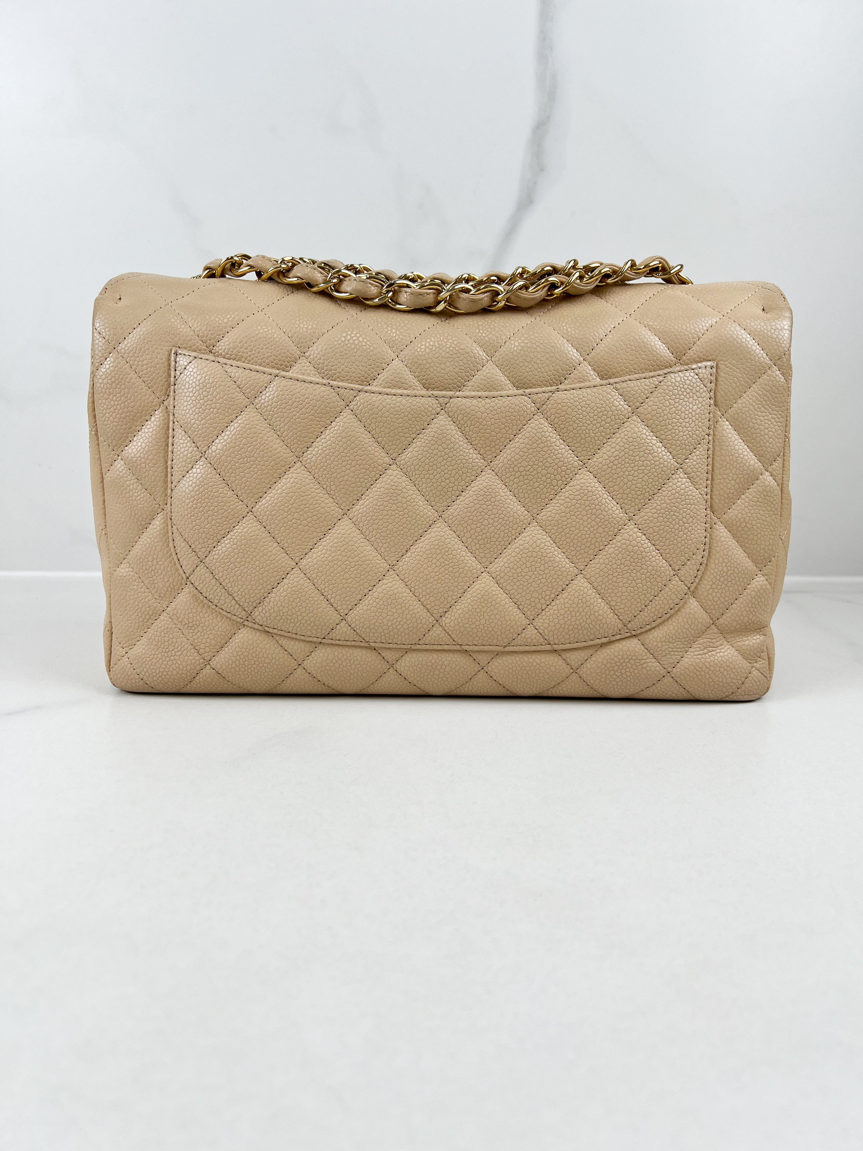 Chanel Jumbo Classic Single Flap Caviar Shoulder Bag