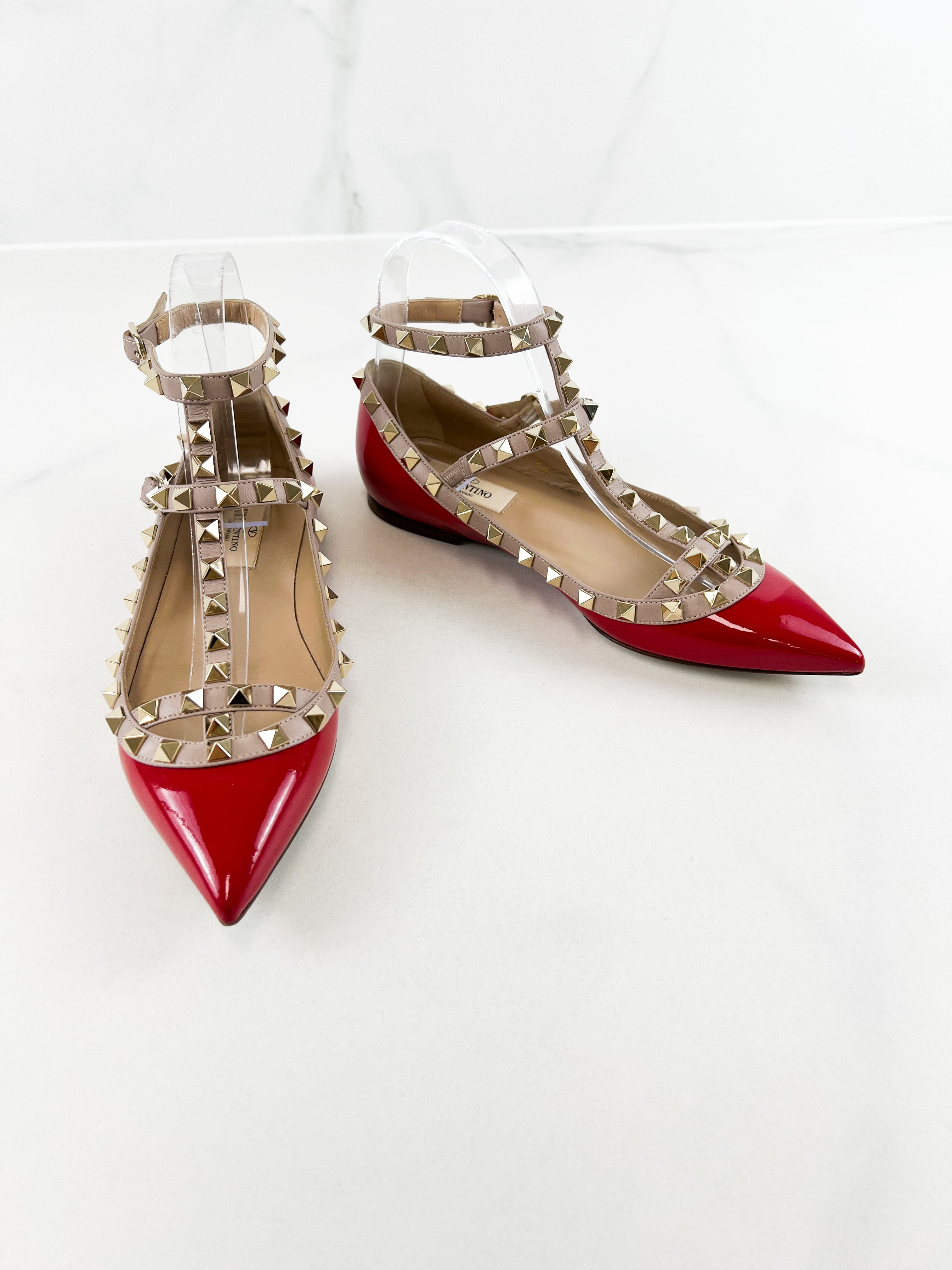 Valentino Rockstud Caged Ballet Flat Size 36