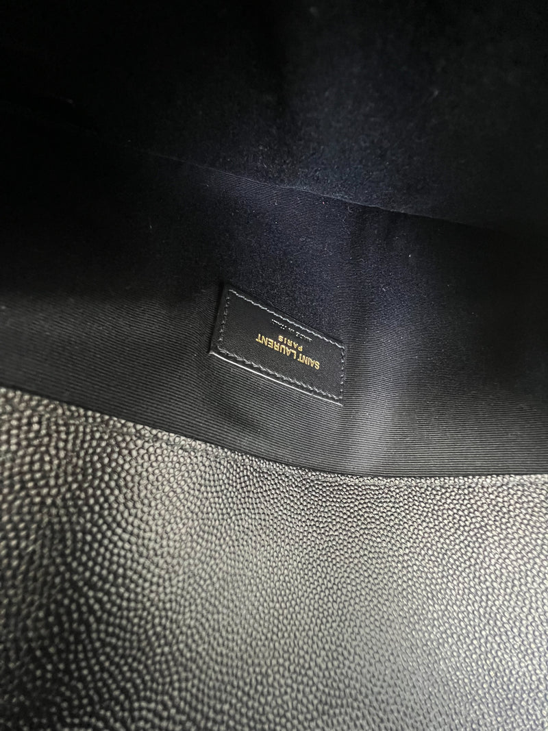 Saint Laurent Black Uptown Envelope Clutch