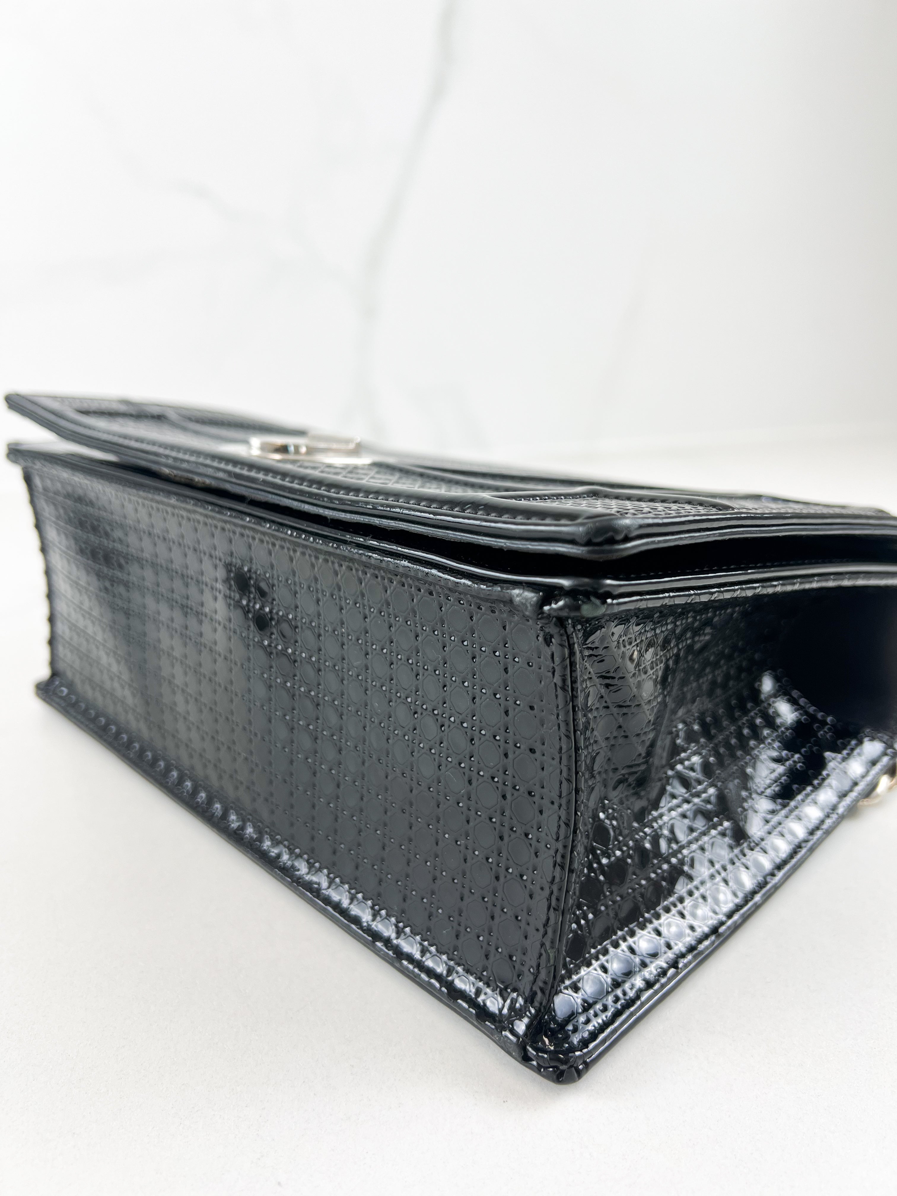 Christian Dior Medium Patent Grey Diorama with SHW