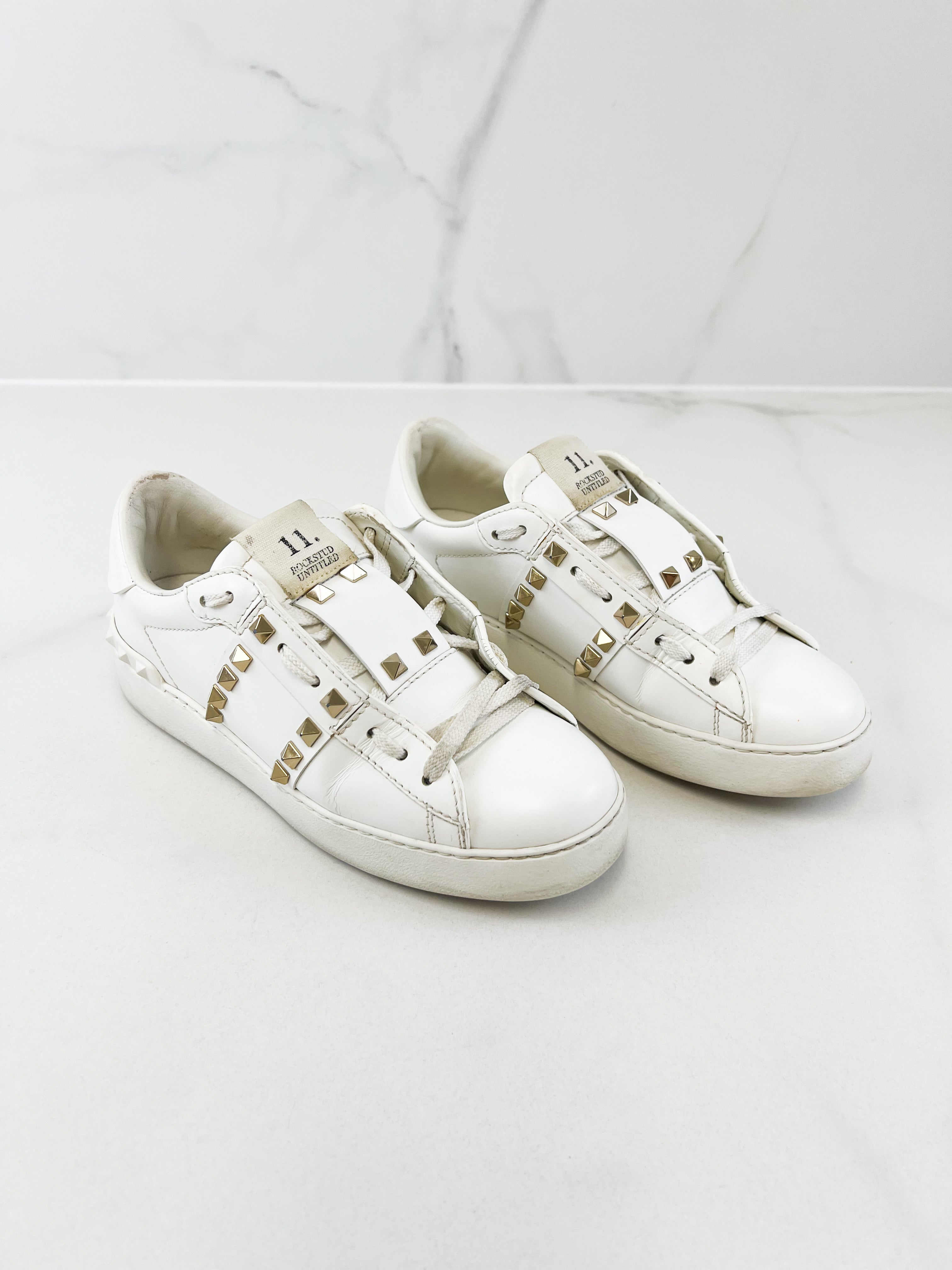 Valentino Rockstud Open Sneaker Size 36