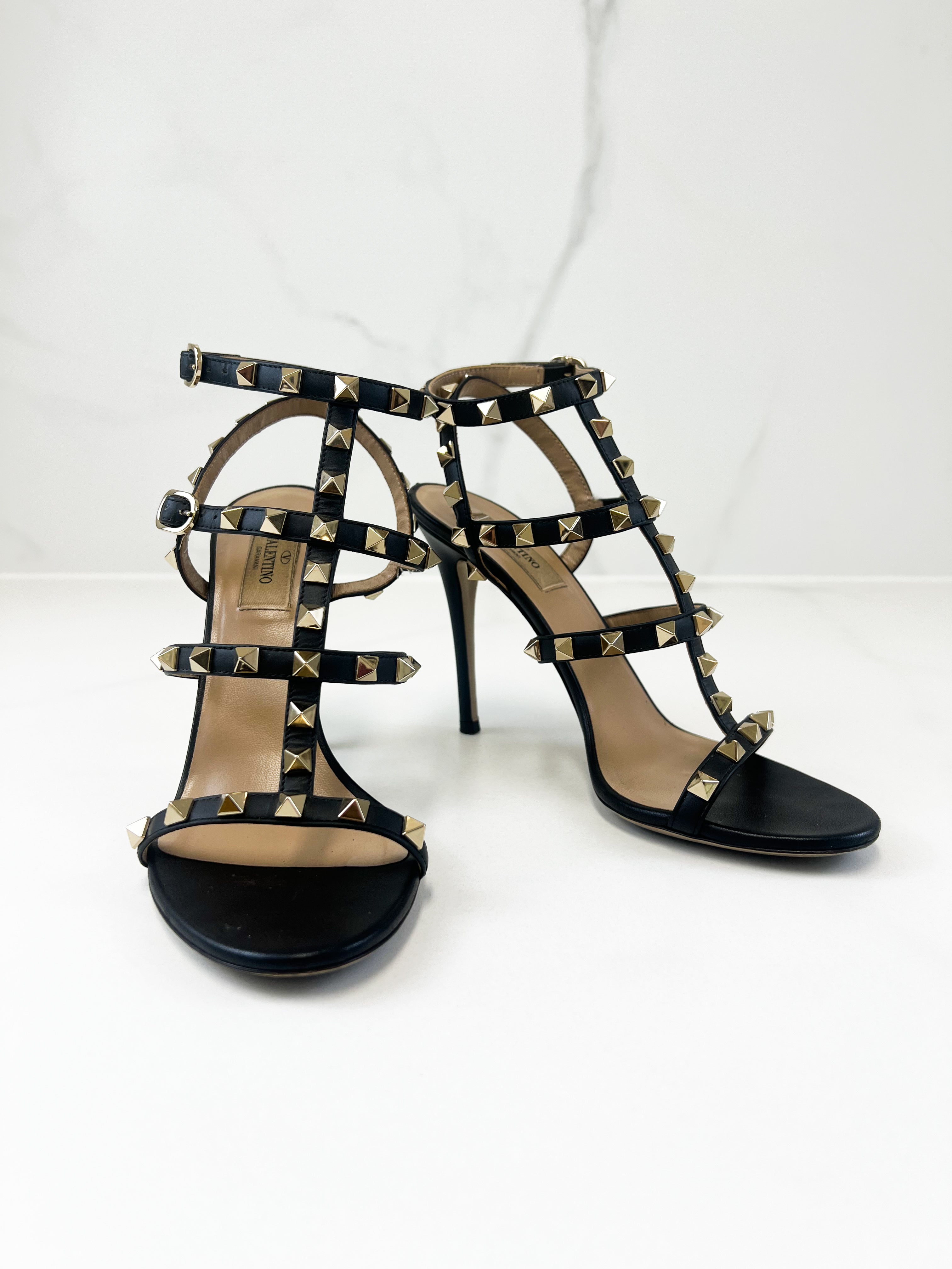 Valentino Rockstud Leather Sandals Size 37
