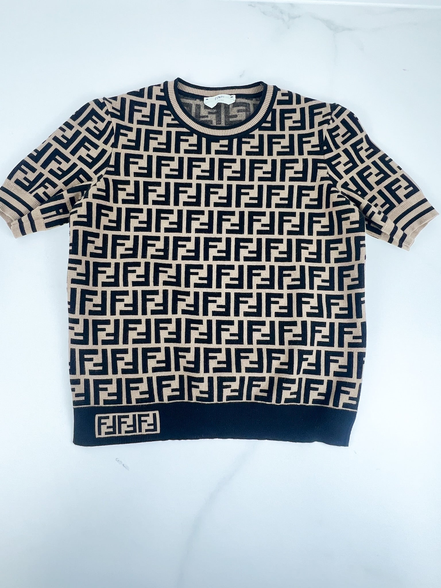 Fendi Pullover Fabric FF Motif Shirt Size 38