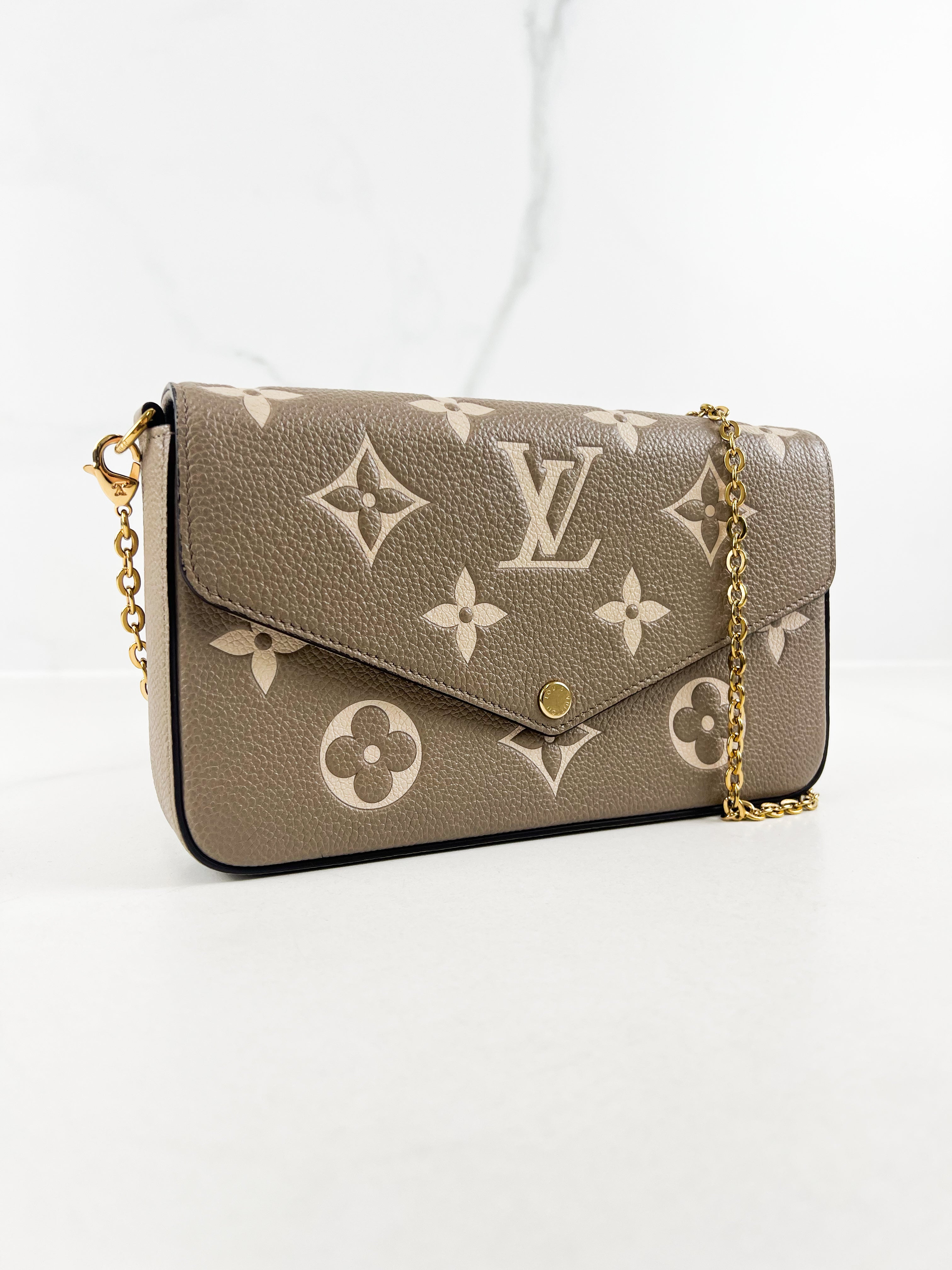 Louis Vuitton Felicie Pochette Tourterelle / Cream