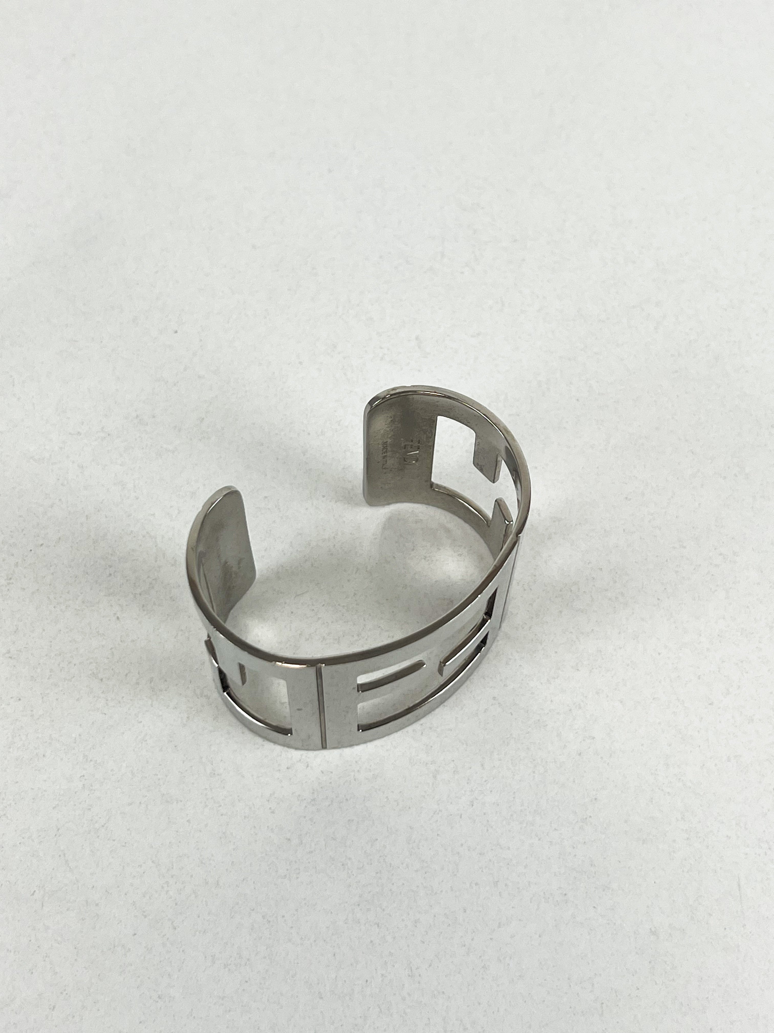 Fendi Metallic Zucca FF Cuff