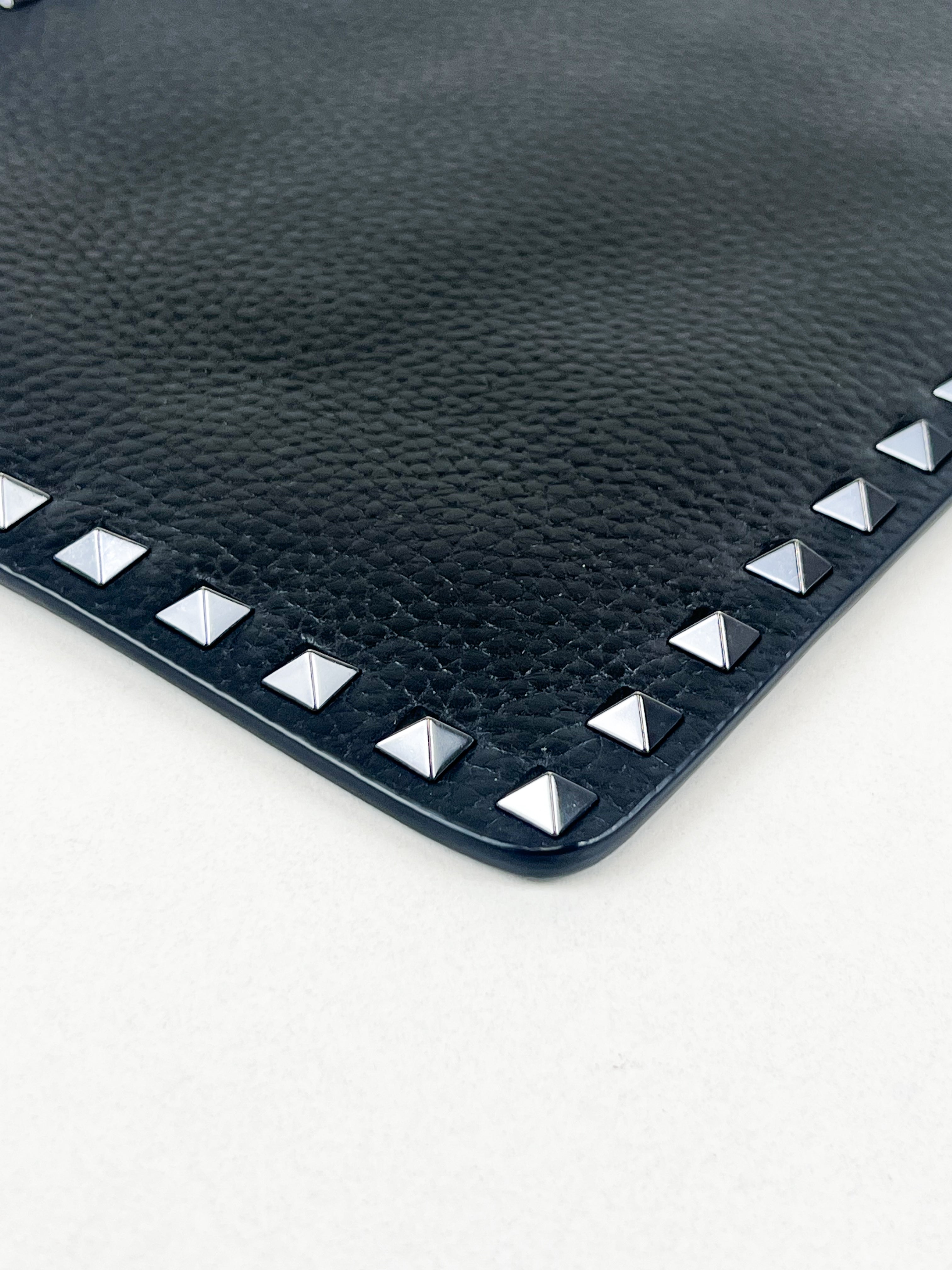 Valentino Garavani Rockstud Black Leather Clutch